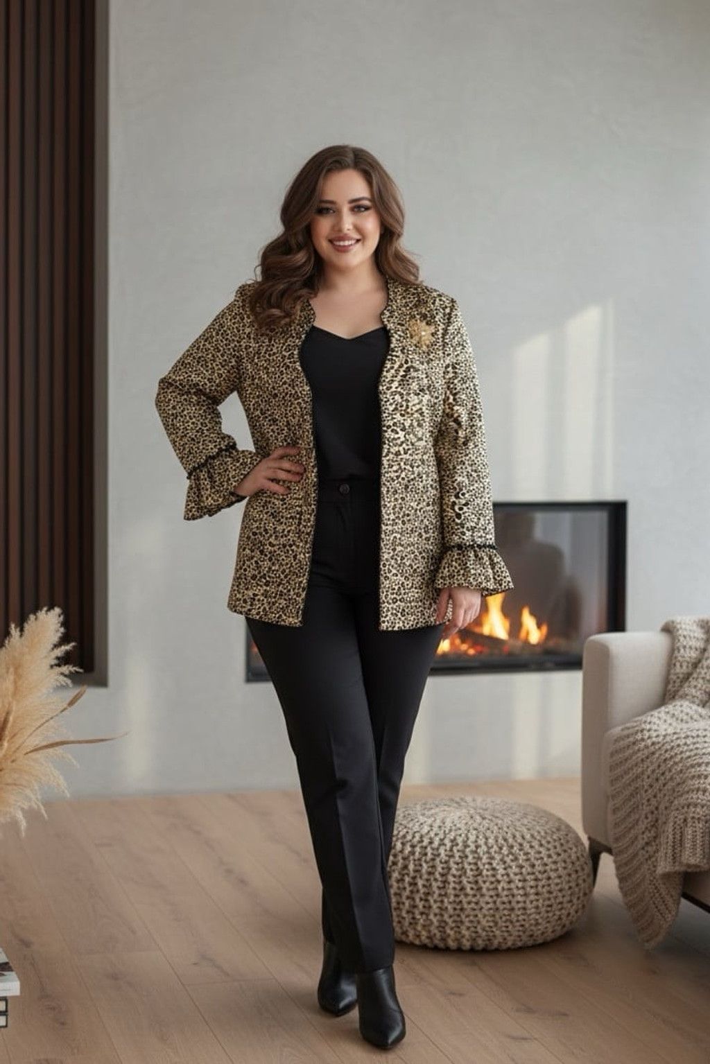 Other Moshita Couture leopard blazer with brooch sewn in sz 14 Size XL / US 12-14 / IT 48-50 - 1 Thumbnail