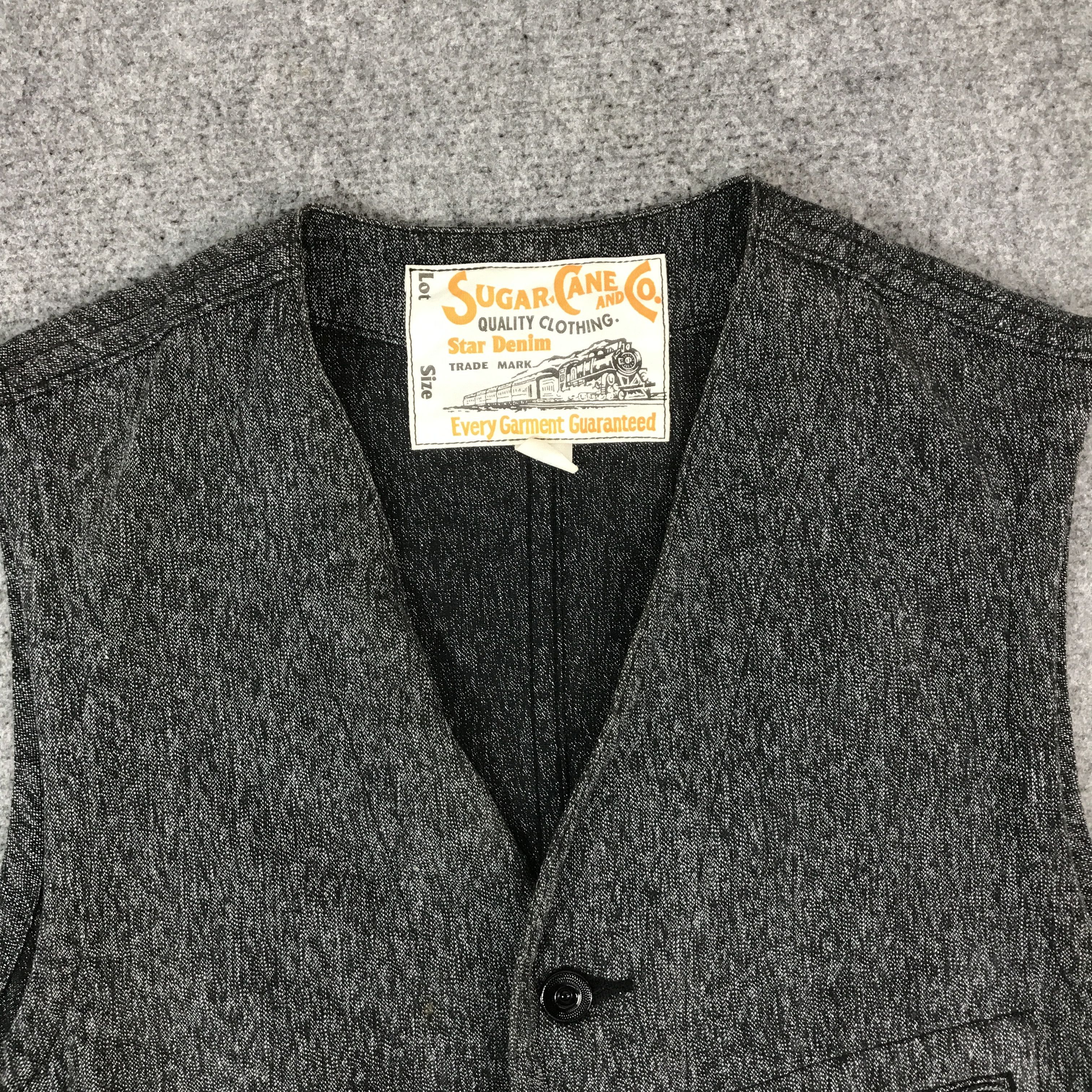 Sugar Cane TOYO ENTERPRISERS SUGAR CANE DENIM VEST K68B12 Size US M / EU 48-50 / 2 - 6 Thumbnail
