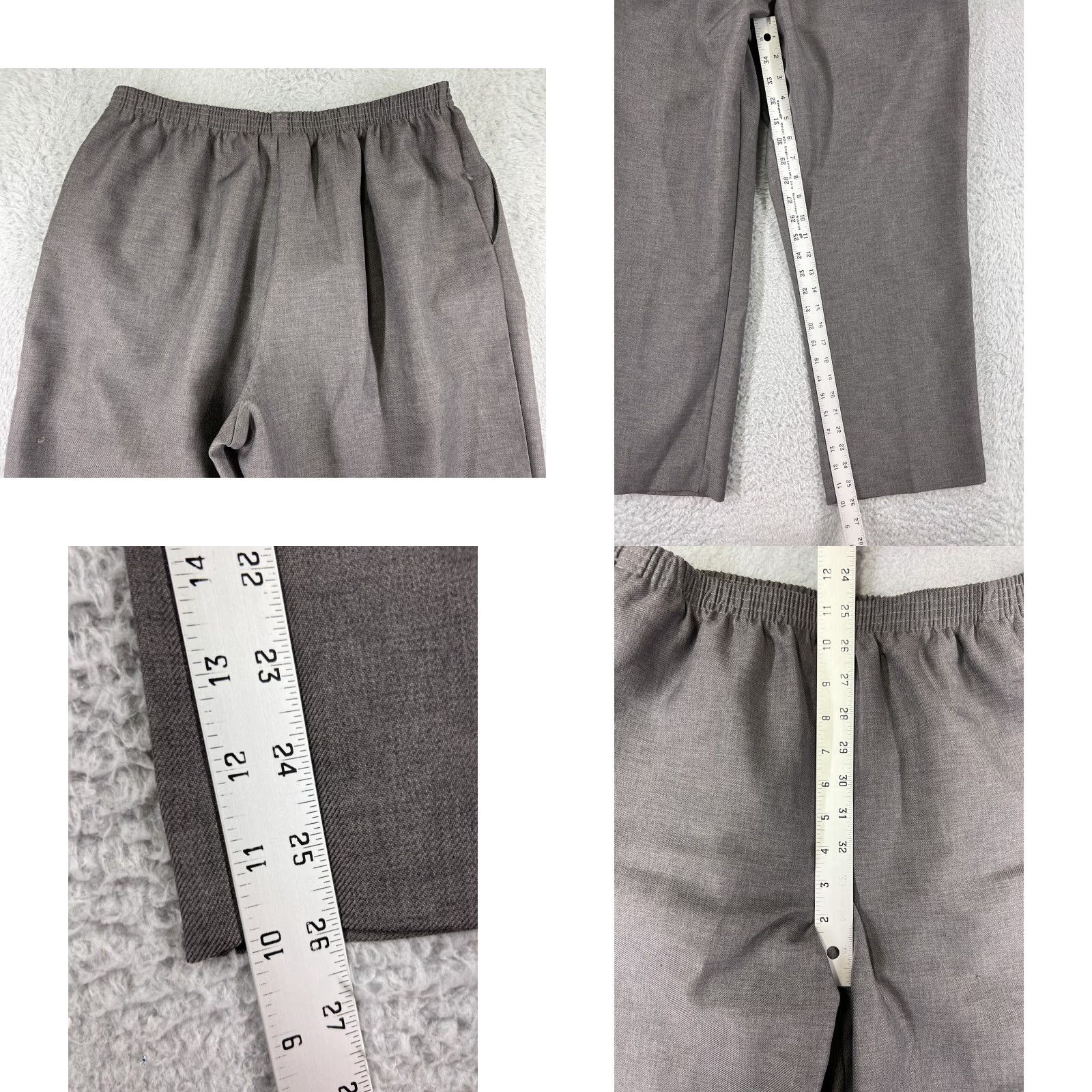 Vintage Alfred Dunner Pants Womens 14P Gray Elastic Waist Pull On 32 in Inseam 26 in Petite Regular Size 28" / US 6 / IT 42 - 8 Thumbnail