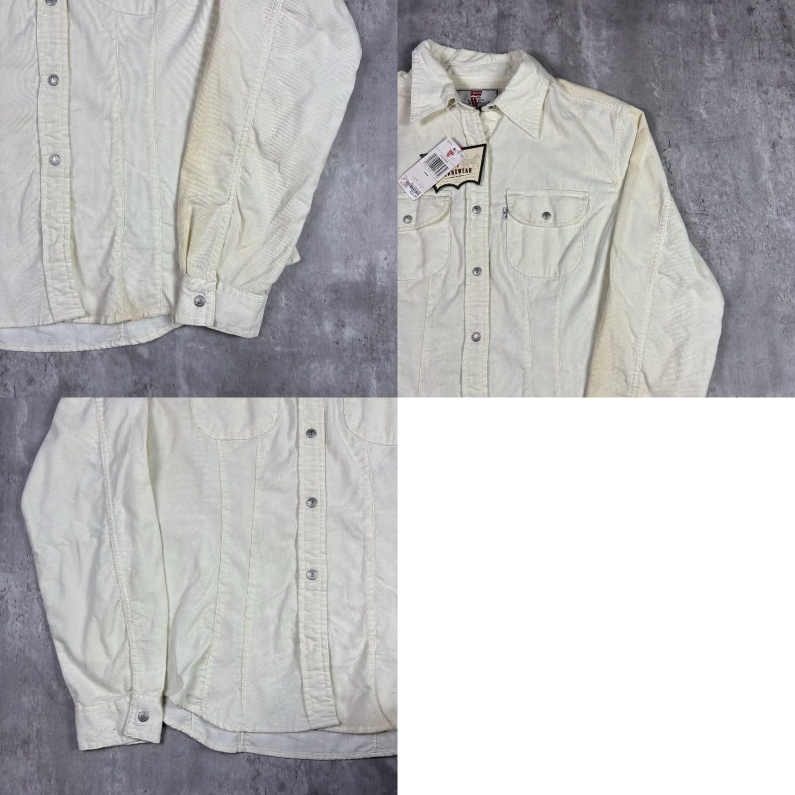 Levi's VINTAGE Levi's White Corduroy Shirt Button-Up Men L 1990s Deadstock Corduroy 70s Theme Pockets Button-Up Size L / US 10 / IT 46 - 8 Thumbnail
