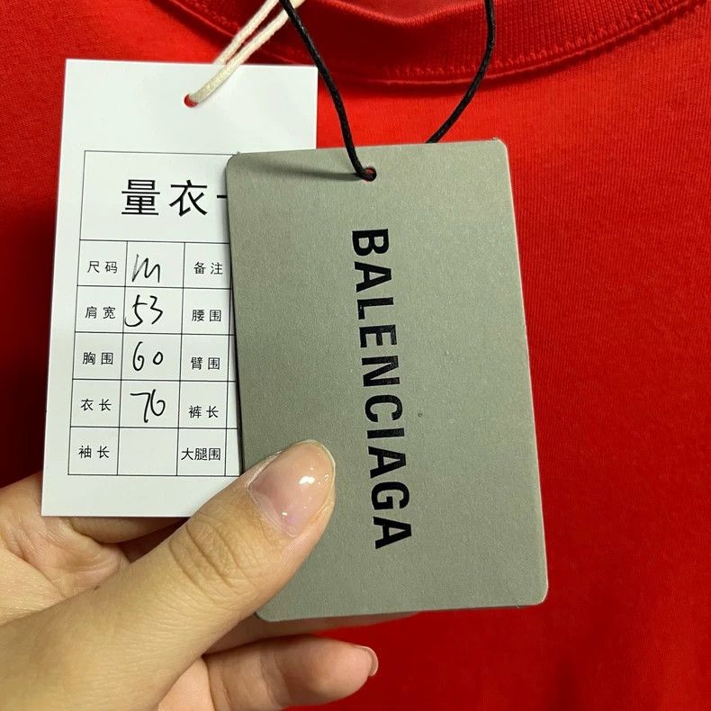 Balenciaga Balenciaga Red logo monogram print crew neck short sleeve Size US M / EU 48-50 / 2 - 2 Thumbnail