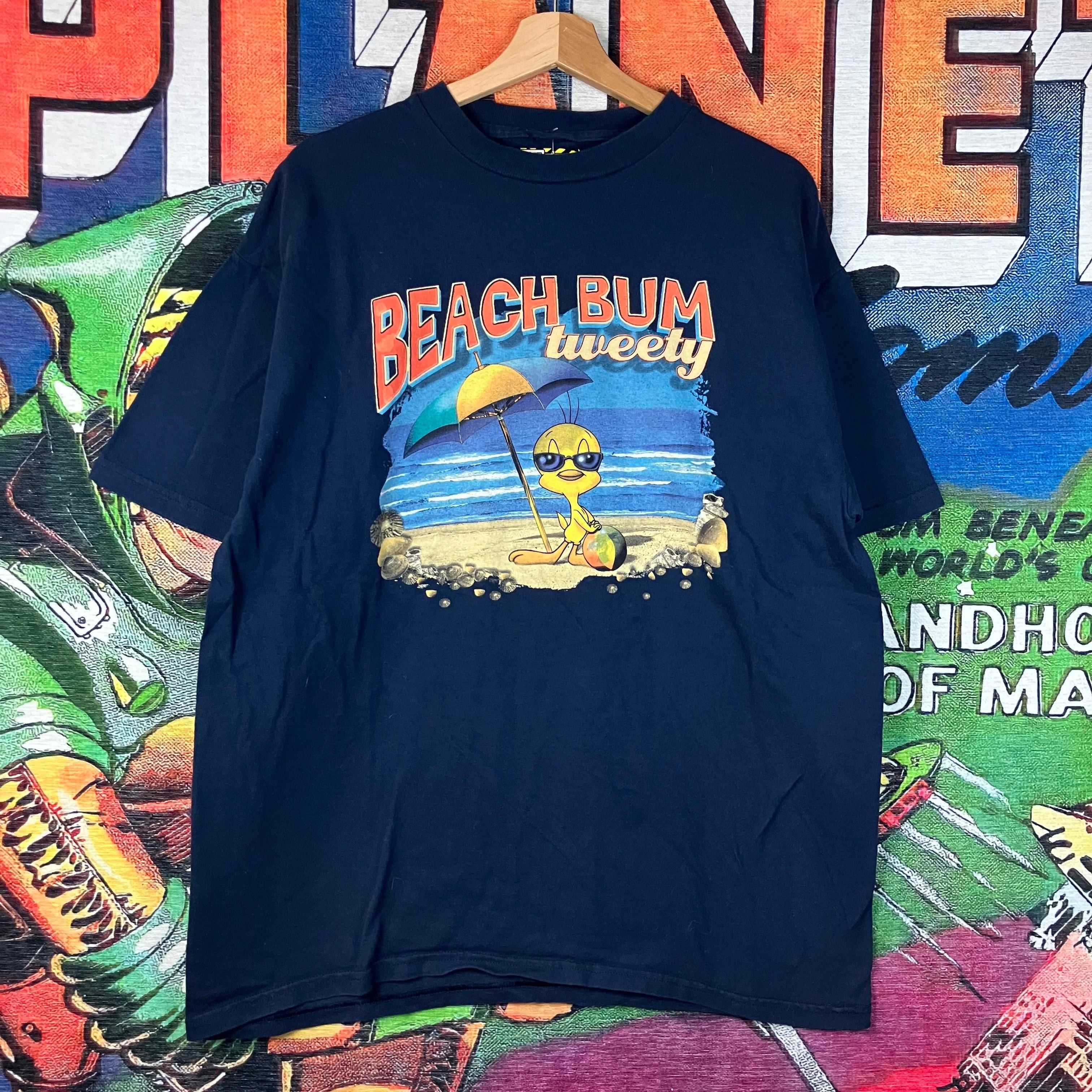 Vintage × Warner Bros Vintage 90s Y2K Looney Tunes Tweety Bird Beach Bum Tee Size Size US L / EU 52-54 / 3 - 1 Thumbnail