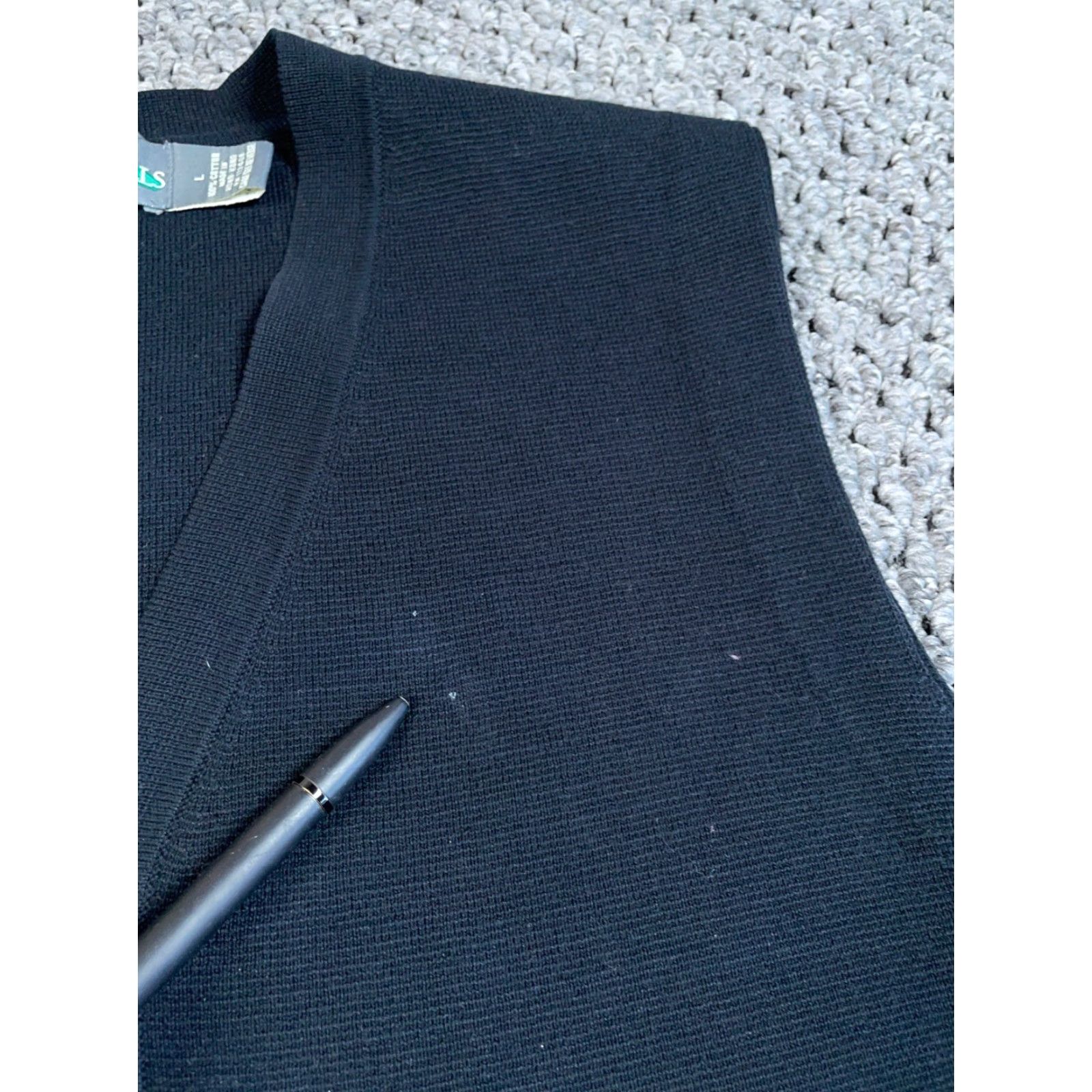 Vintage VINTAGE Eildon Hills Sweater Vest Men Large Black Button Up Preppy Lightweight Cotton Knit Vest 90s Mens Size US L / EU 52-54 / 3 - 7 Thumbnail