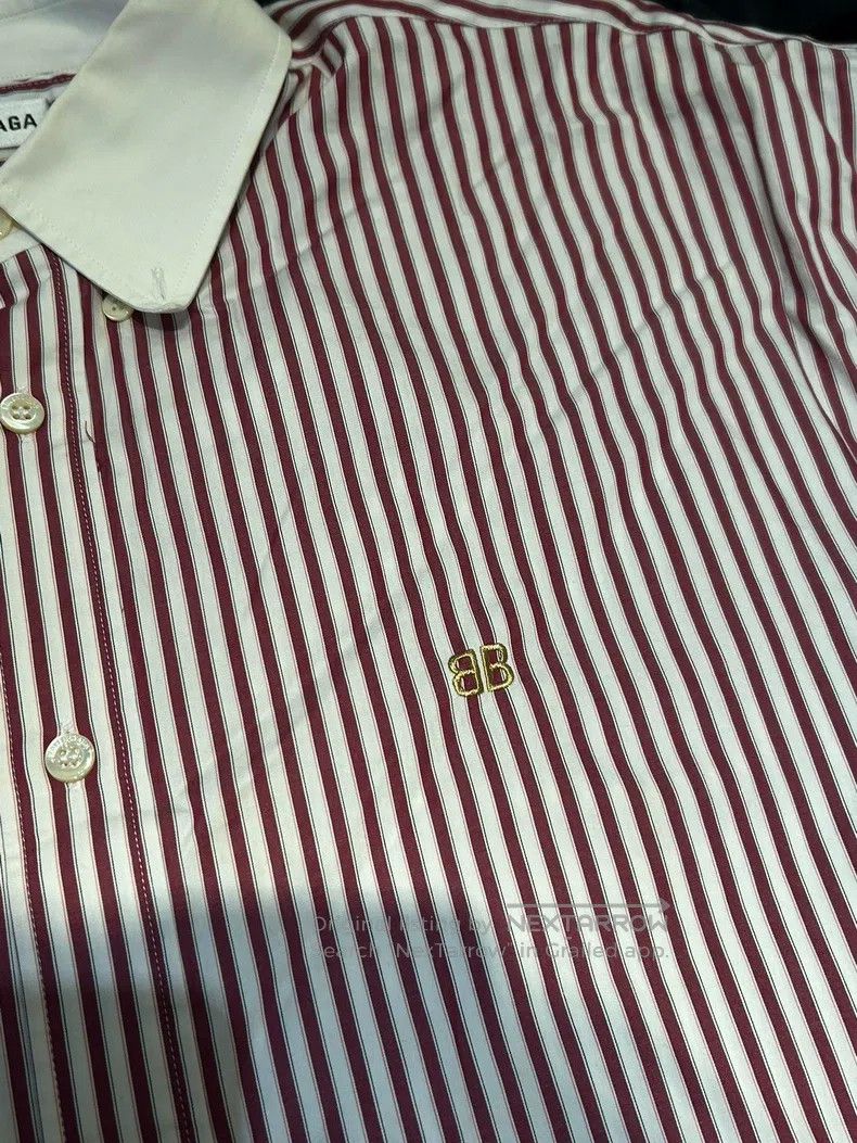 Balenciaga Balenciaga Pink striped faux two-piece long-sleeve shirt Size XXS / US 00 / IT 34 - 2 Thumbnail