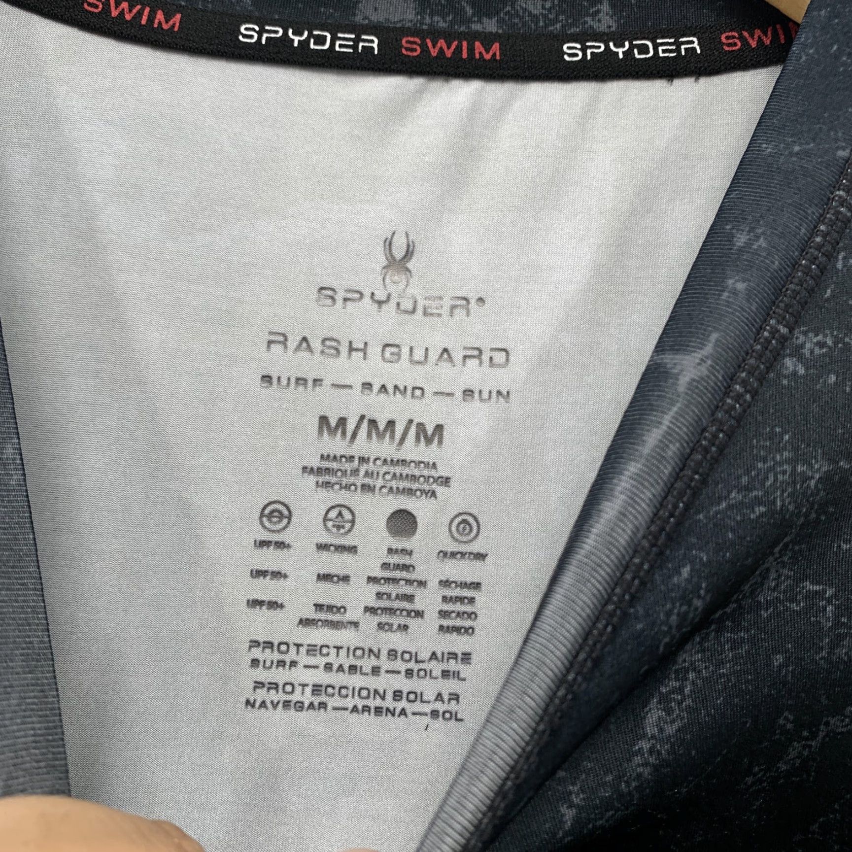 Spyder Spyder Rash Guard Shirt Mens Medium Gray Long Sleeve Swim Size US M / EU 48-50 / 2 - 3 Thumbnail