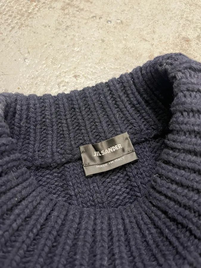 Jil Sander Jil Sander Navy Wool Irregular Sweater Size US M / EU 48-50 / 2 - 8 Thumbnail