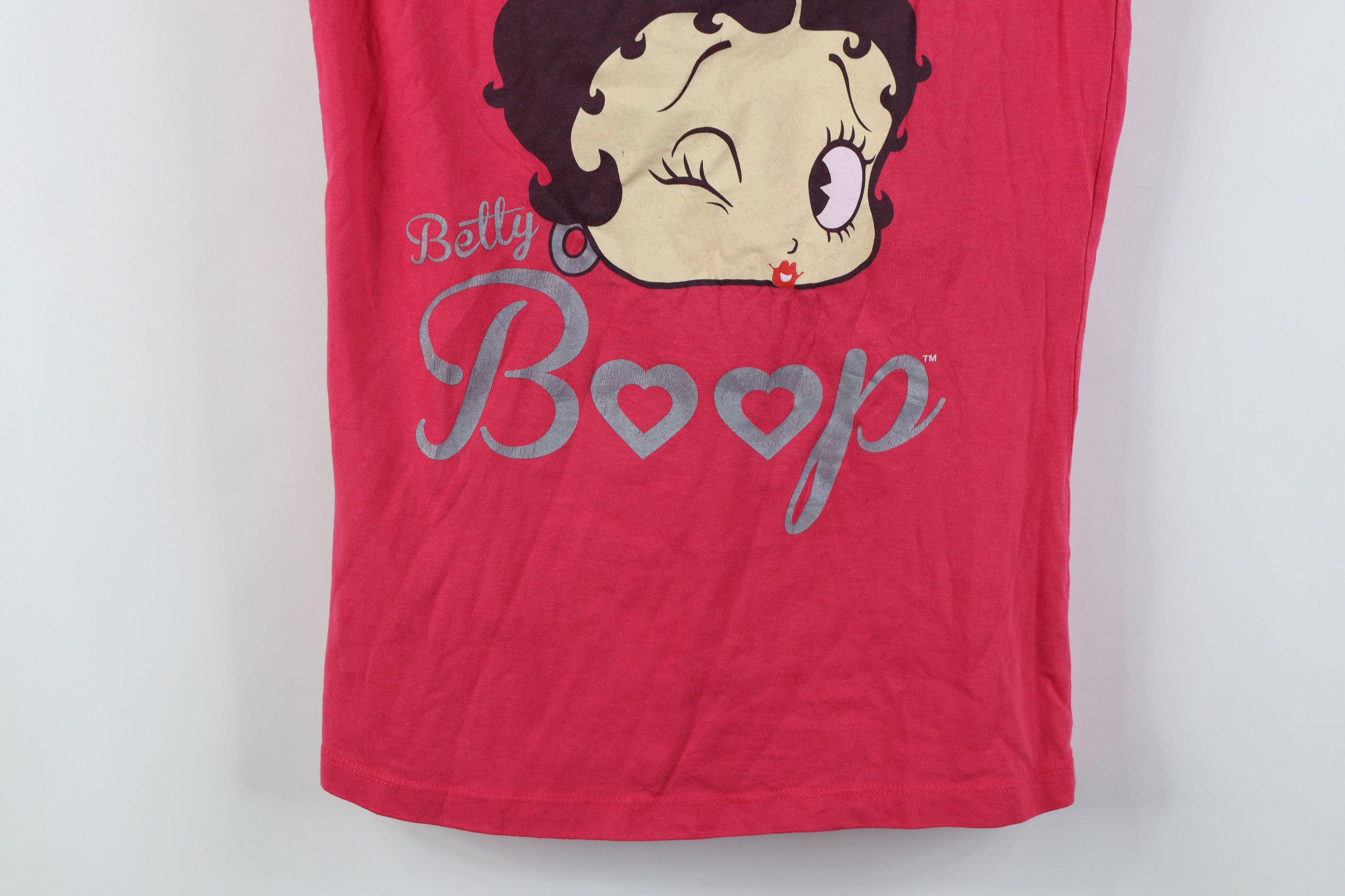 Vintage Vintage Y2K Betty Boop Spell Out V-Neck T-Shirt Pink Size S / US 4 / IT 40 - 3 Thumbnail