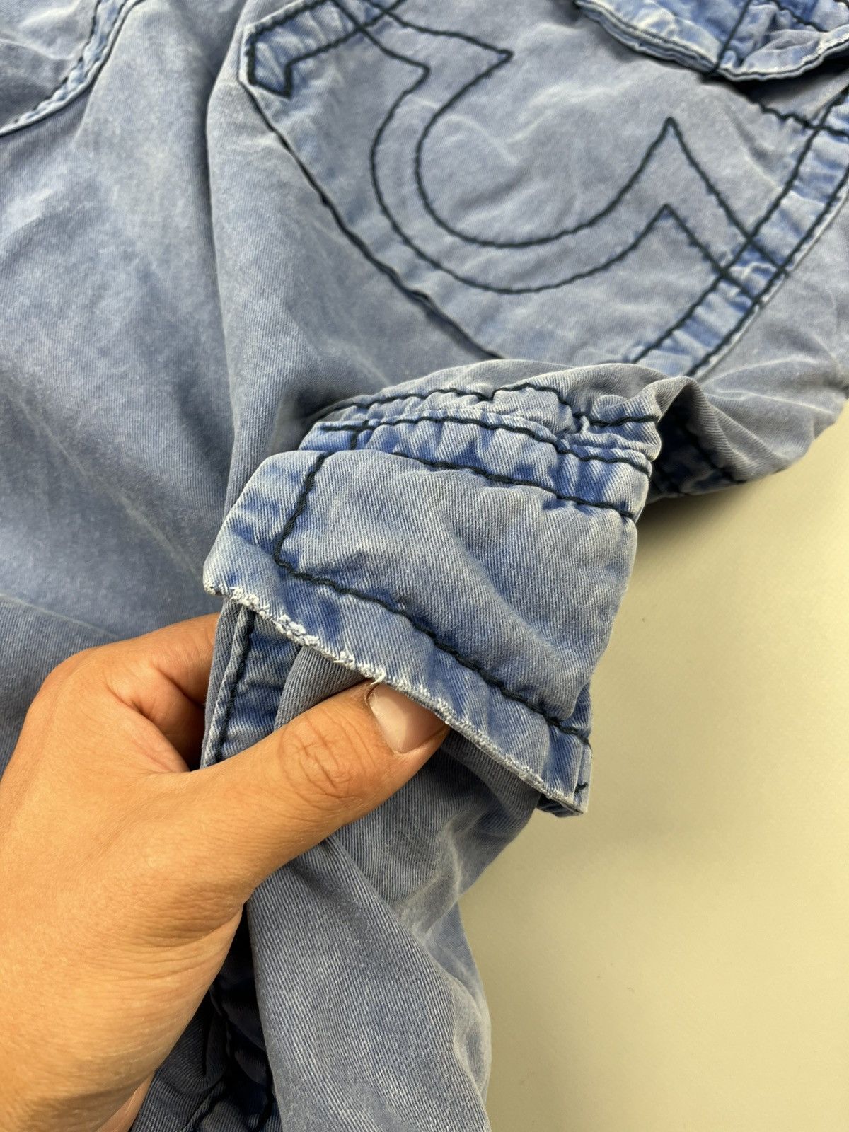 Japanese Brand × True Religion Vintage TRUE RELIGION Faded Distressed Cargo Y2K Shorts Size US 34 / EU 50 - 18 Thumbnail