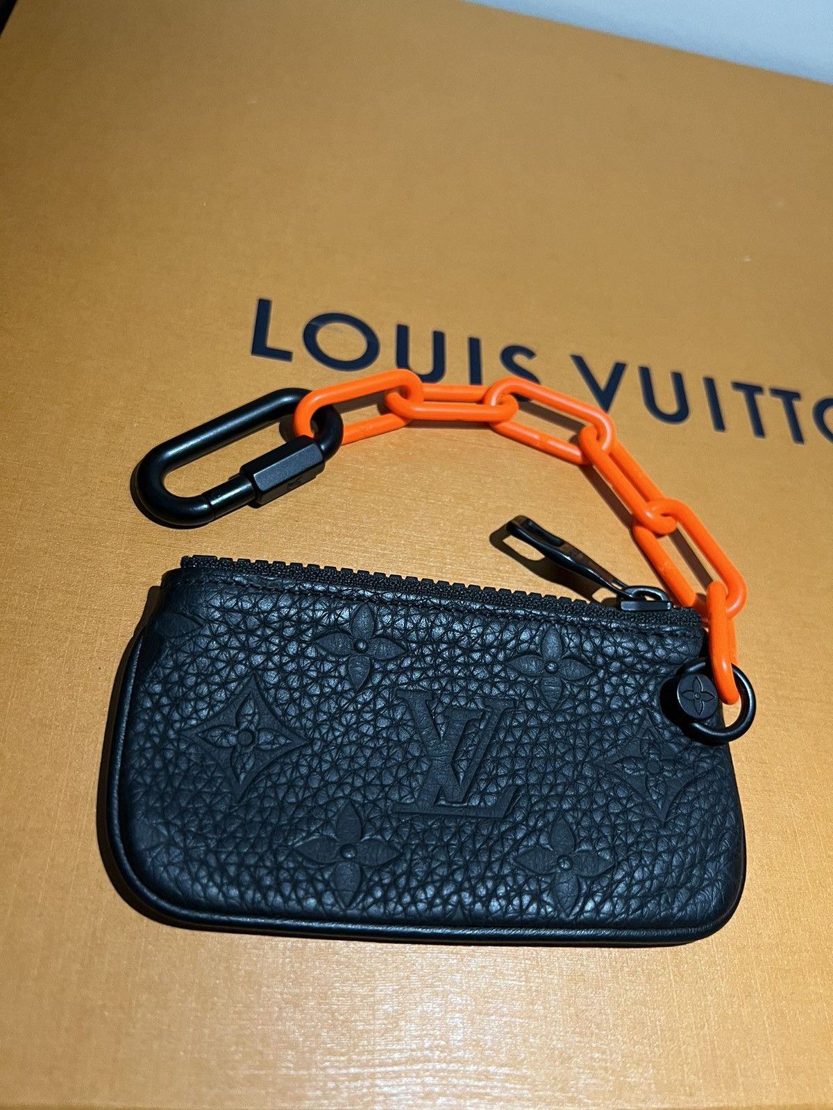 image of Louis Vuitton Pochette Cle Monogram Virgil Abloh in Black, Men's
