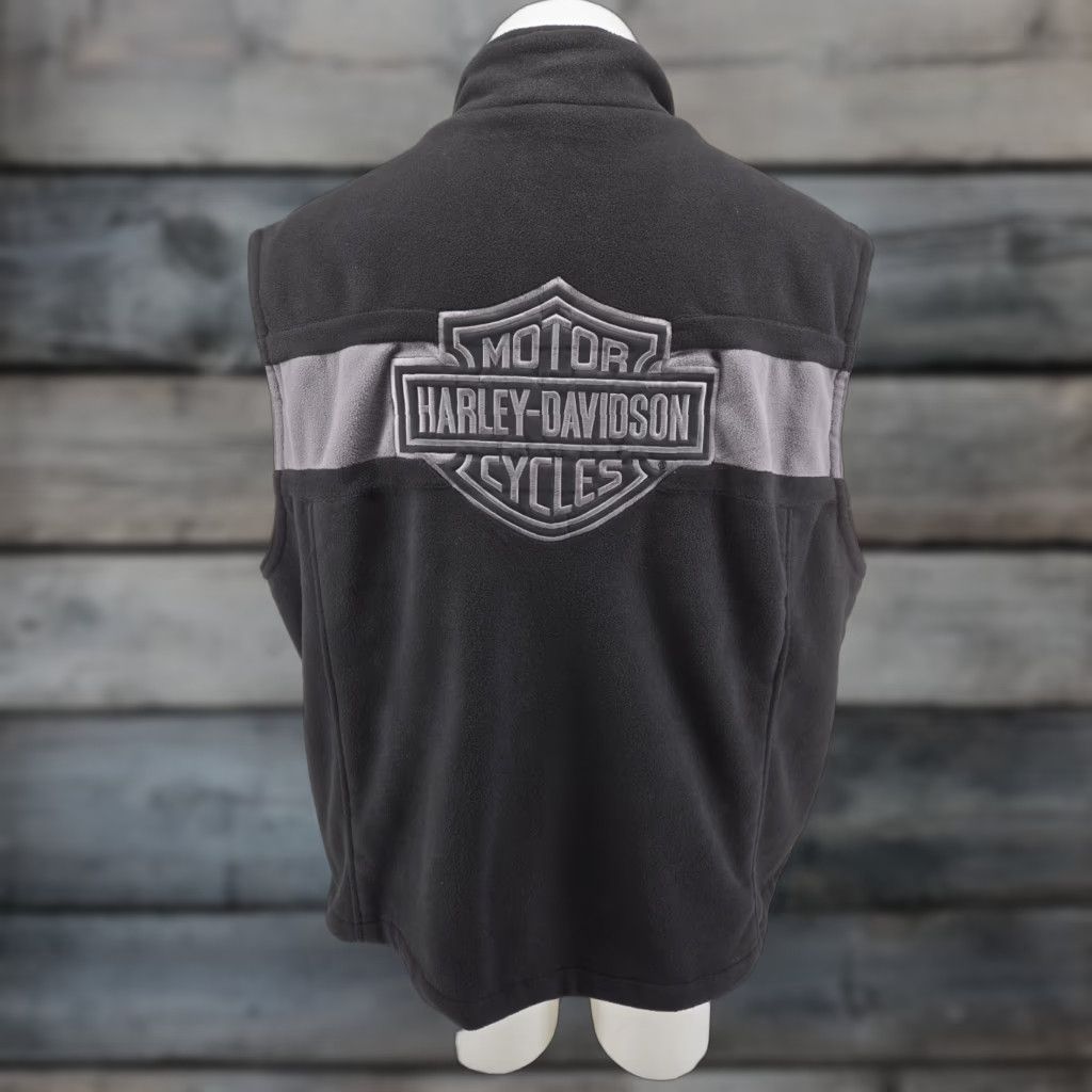 Harley Davidson Harley-Davidson Black Fleece Zip Up Vest Size 3XL Regular Men Logo Zip Vest 90s American Windbreaker Full Zip Vintage: No Size US XXL / EU 58 / 5 - 1 Thumbnail