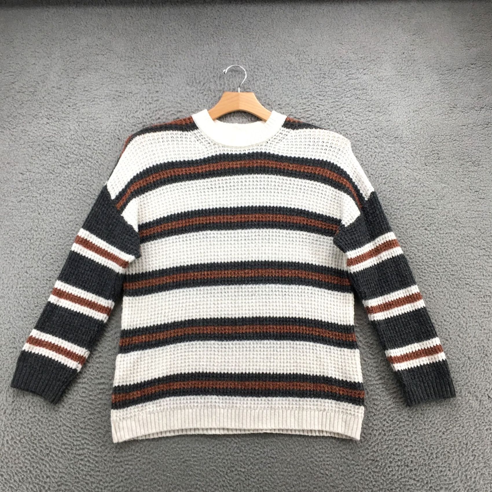 American Eagle Outfitters American Eagle Outfitters Crew Neck Sweater Mens S White Striped Pullover Knit Size US S / EU 44-46 / 1 - 2 Thumbnail
