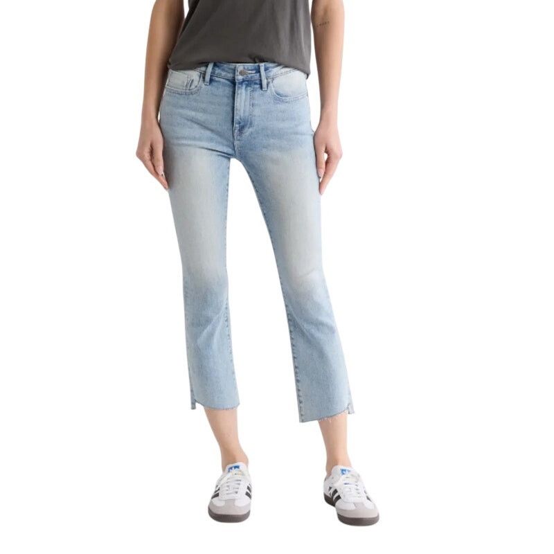 Other Miley Pop Crop Bootcut Jeans - Raw Hem Edge Zip Fly Button Size 32" / US 10 / IT 46 - 2 Thumbnail