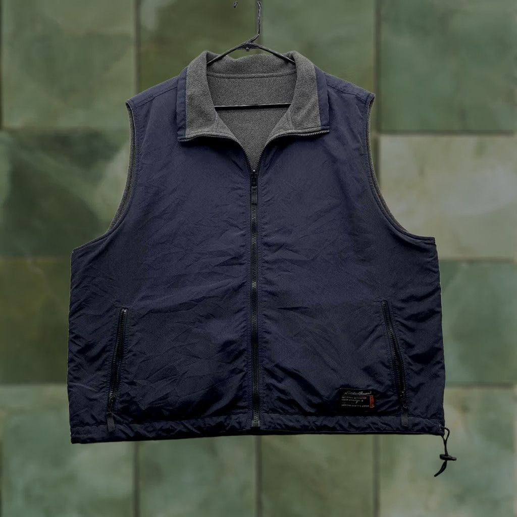 Eddie Bauer VINTAGE Eddie Bauer Vest Mens XL Blue Reversible Fleece Soft Shell Outdoors Hike Full Zip Size US XL / EU 56 / 4 - 1 Thumbnail