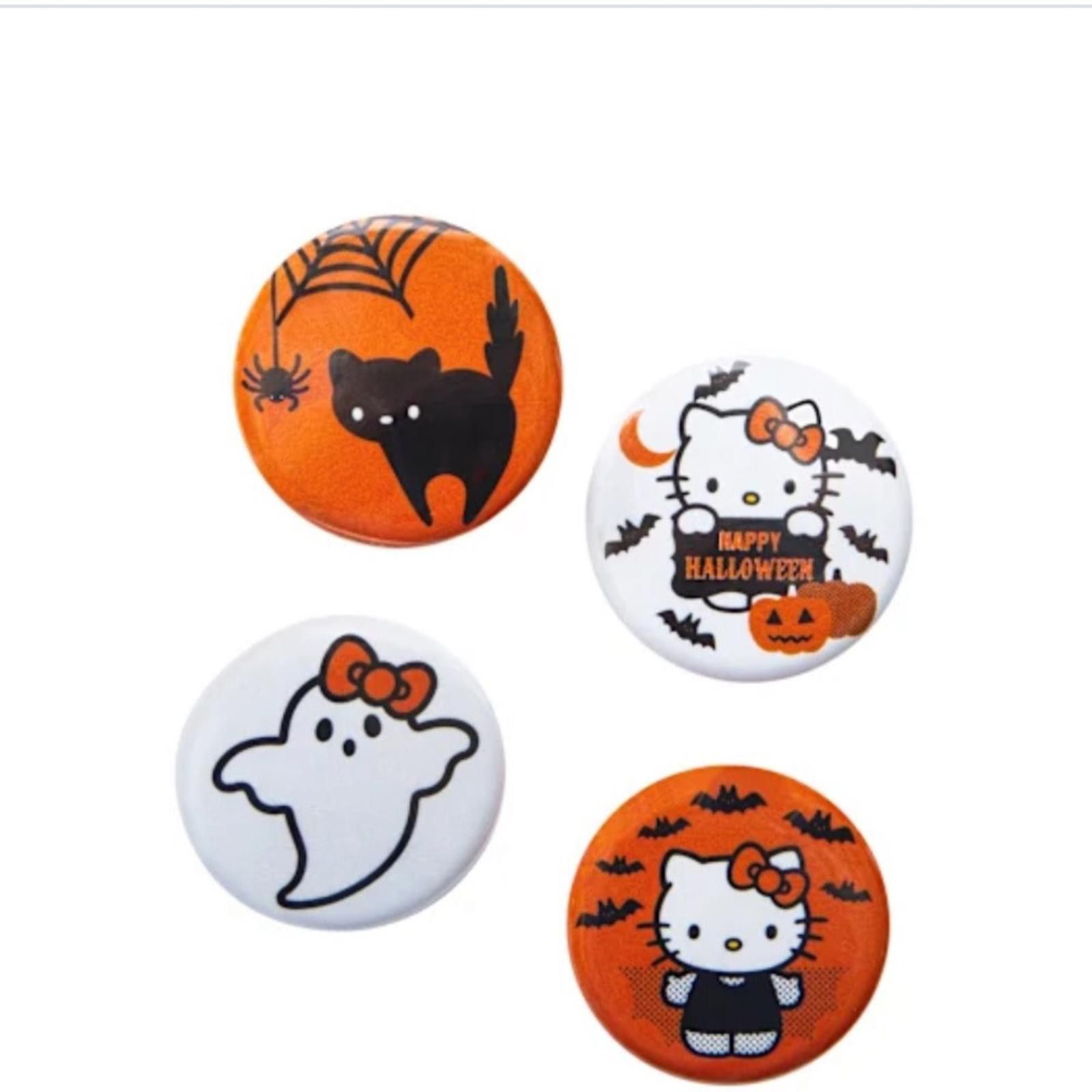 Other Hello Kitty Halloween Button Pin Set - Orange and White Size ONE SIZE - 2 Thumbnail
