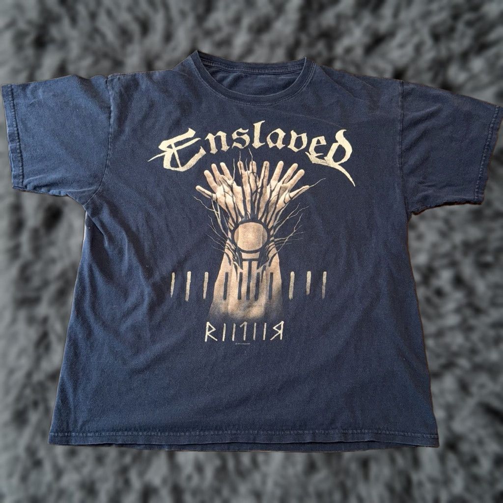 Fruit Of The Loom Enslaved Riitiir T Shirt Tour 2013 Double-Sided Black M Shirt Mens Graphic Print Cotton Crew Neck Short Sleeve Ancient/Metal Theme Size US M / EU 48-50 / 2 - 1 Thumbnail