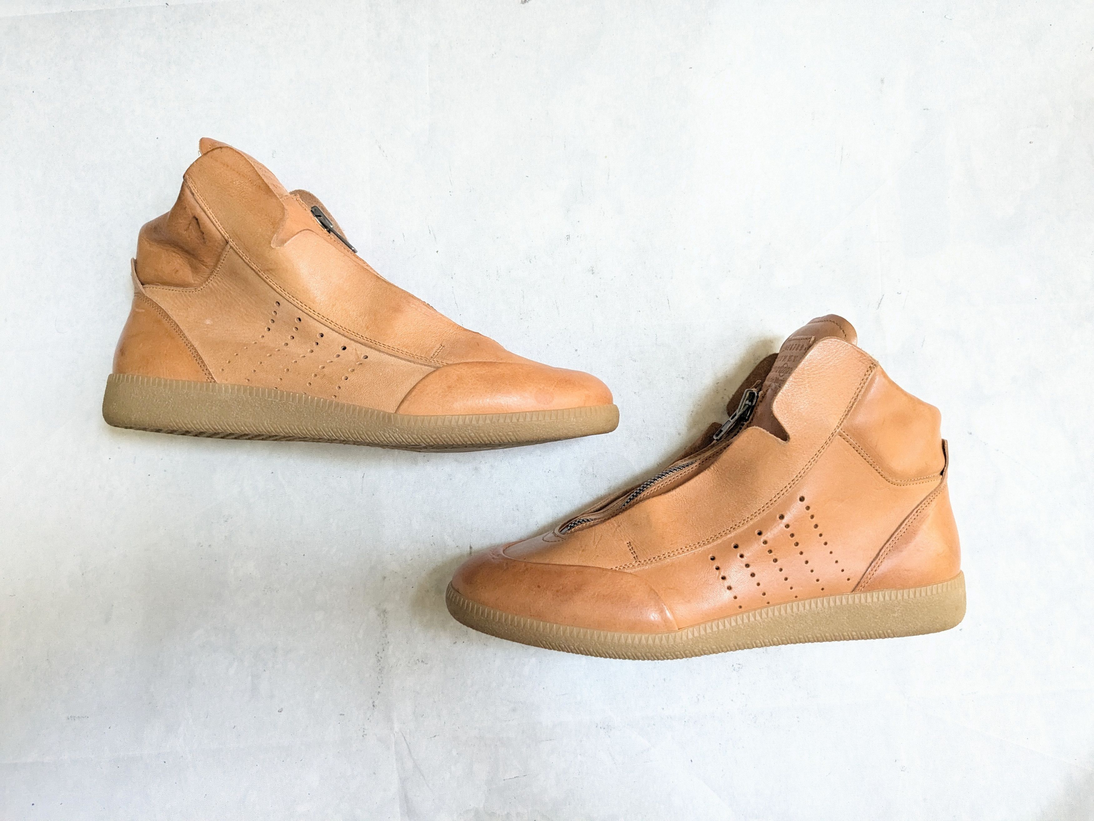 Maison Margiela Maison Margiela Zip Up High Top Sneakers Brown 10 43 Size US 10 / EU 43 - 1 Thumbnail