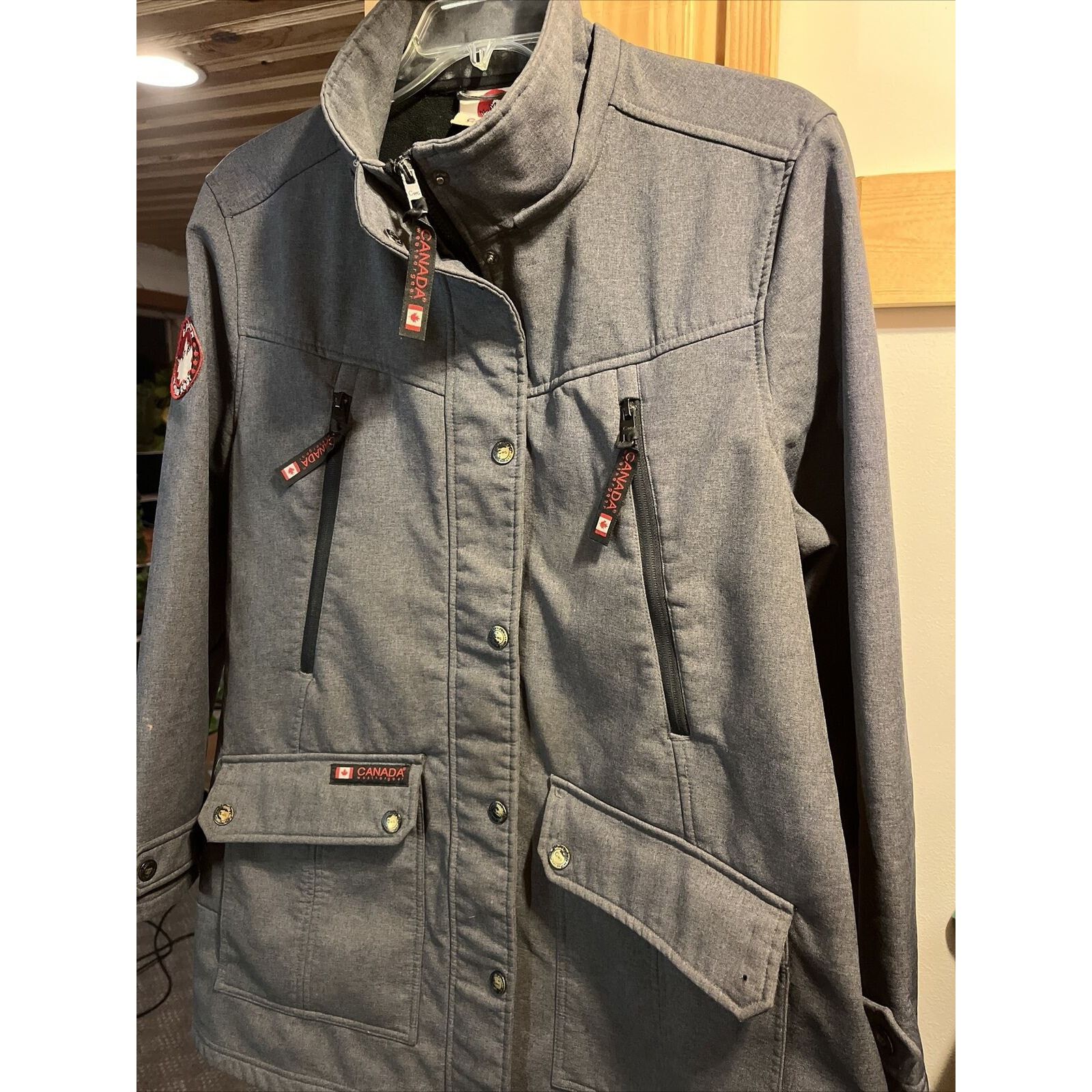 Other Canada Weather Gear Men’s L Gray LS Zip Windbreaker Jacket Size US L / EU 52-54 / 3 - 4 Thumbnail