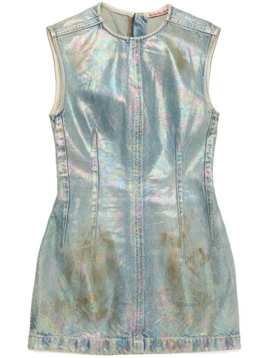ワンピース ACNE STUDIOS Women Mid Skirts A20780 BLUE Coated Denim Dress (A20780-MID-BLUE)
