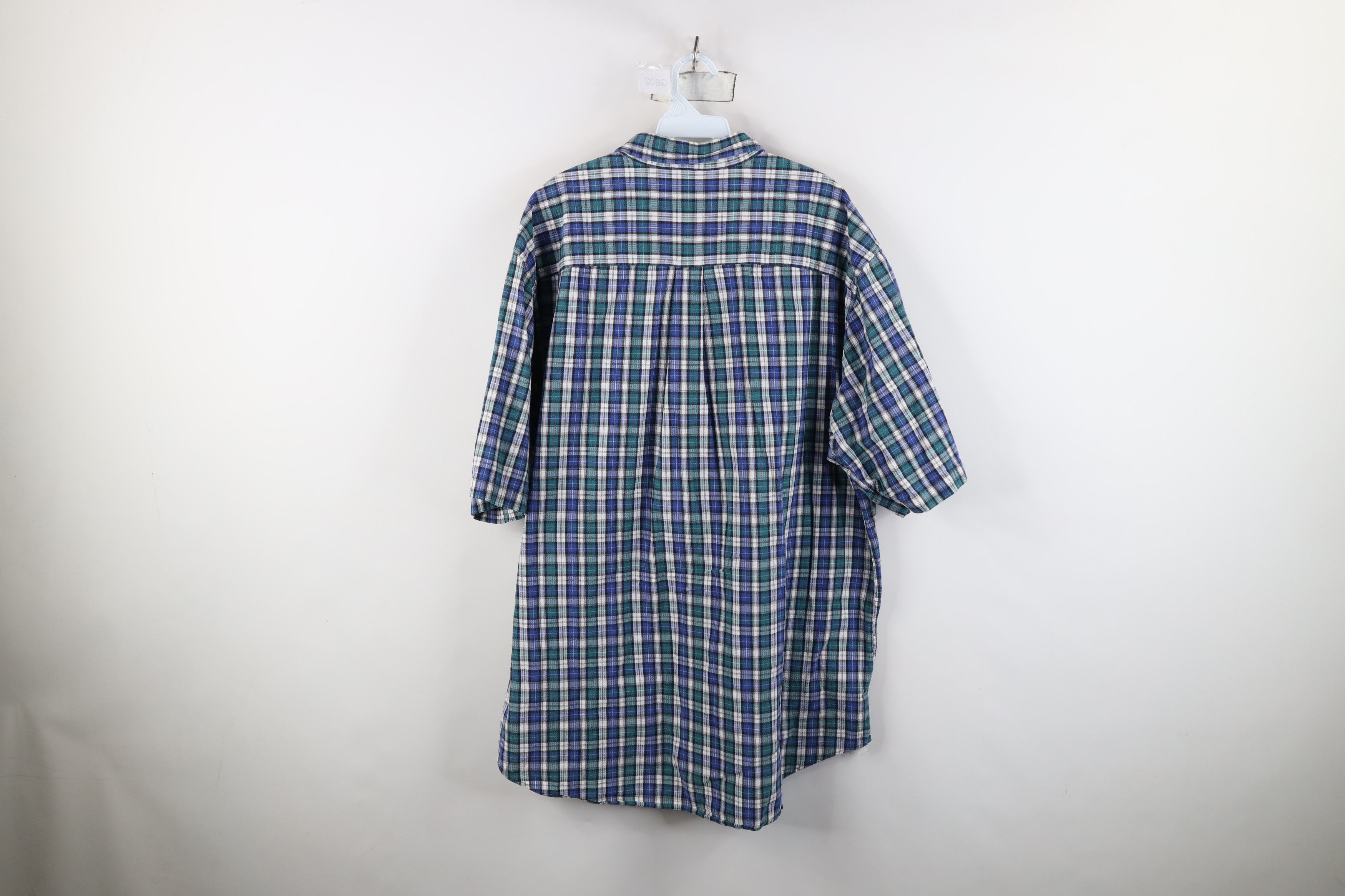 Lands' End Vintage 90s Lands End Sucker Short Sleeve Button Down Shirt Size US XL / EU 56 / 4 - 9 Thumbnail