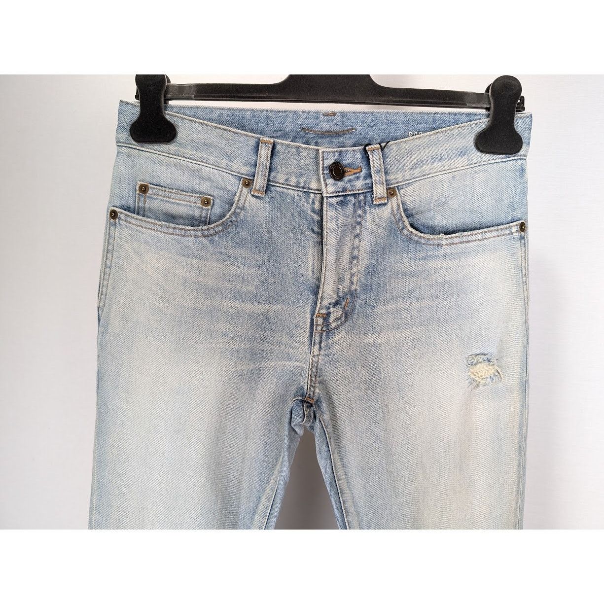 Saint Laurent Paris o1rshd1 Skinny 5 Pockets Low Pants in Light Fall Blue Size US 28 / EU 44 - 9 Thumbnail
