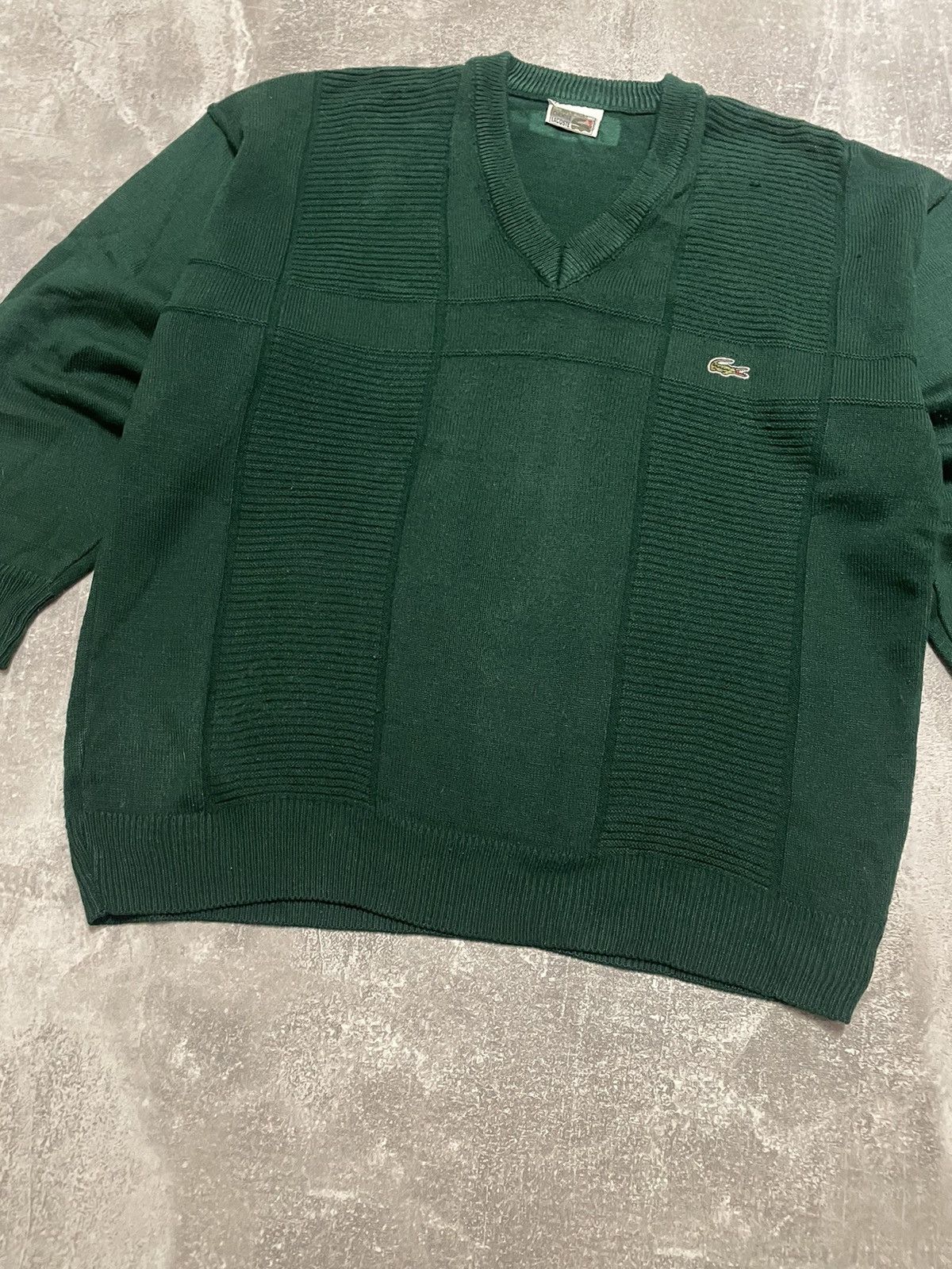 Lacoste Vintage Lacoste Cable Knit Striped Sweater Jumper Size US XXL / EU 58 / 5 - 3 Thumbnail