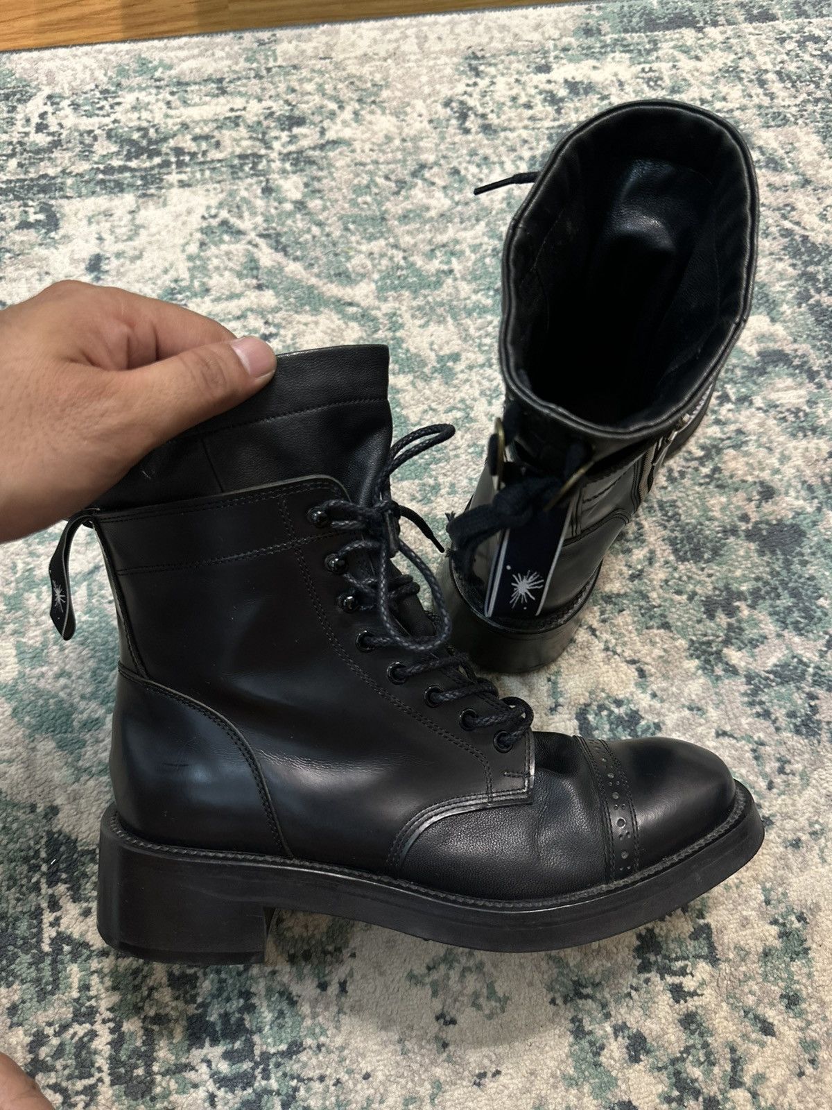 Maison MIHARA YASUHIRO Miharayasuhiro Double Layer Leather Combat Boots Size US 6 / EU 39 - 3 Thumbnail