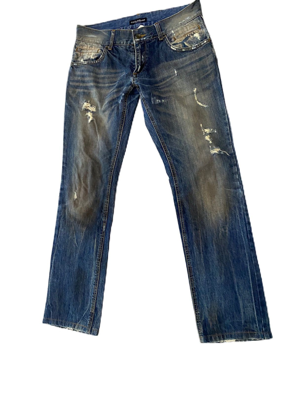 Dolce & Gabbana DOLCE & GABBANA DISTRESS DENIM RIPPED DESIGN Size US 32 / EU 48 - 2 Thumbnail