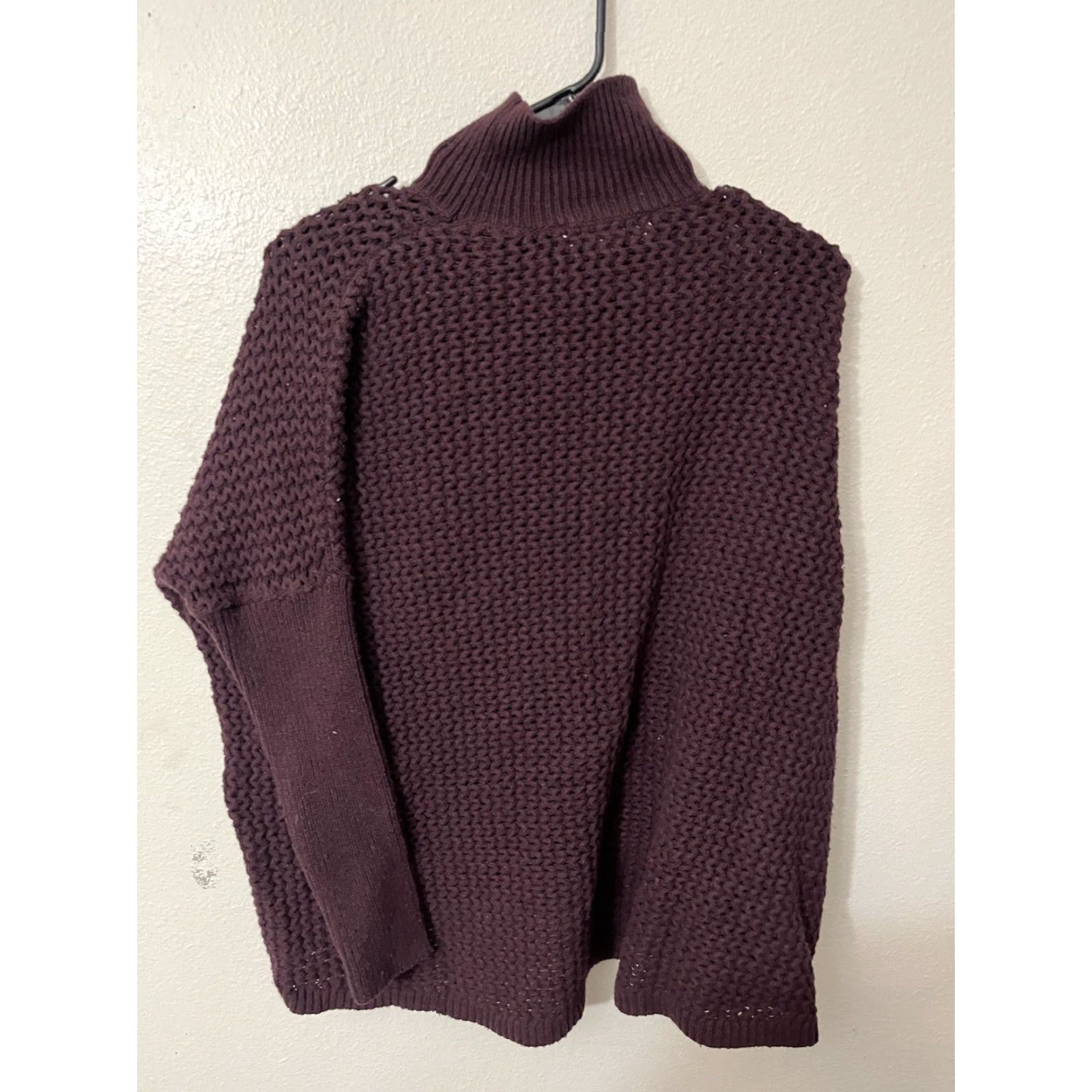 Loft LOFT Maroon Turtleneck Sweater 100% Cotton Size Small Women Pullover Fall/Winter Size S / US 4 / IT 40 - 3 Thumbnail