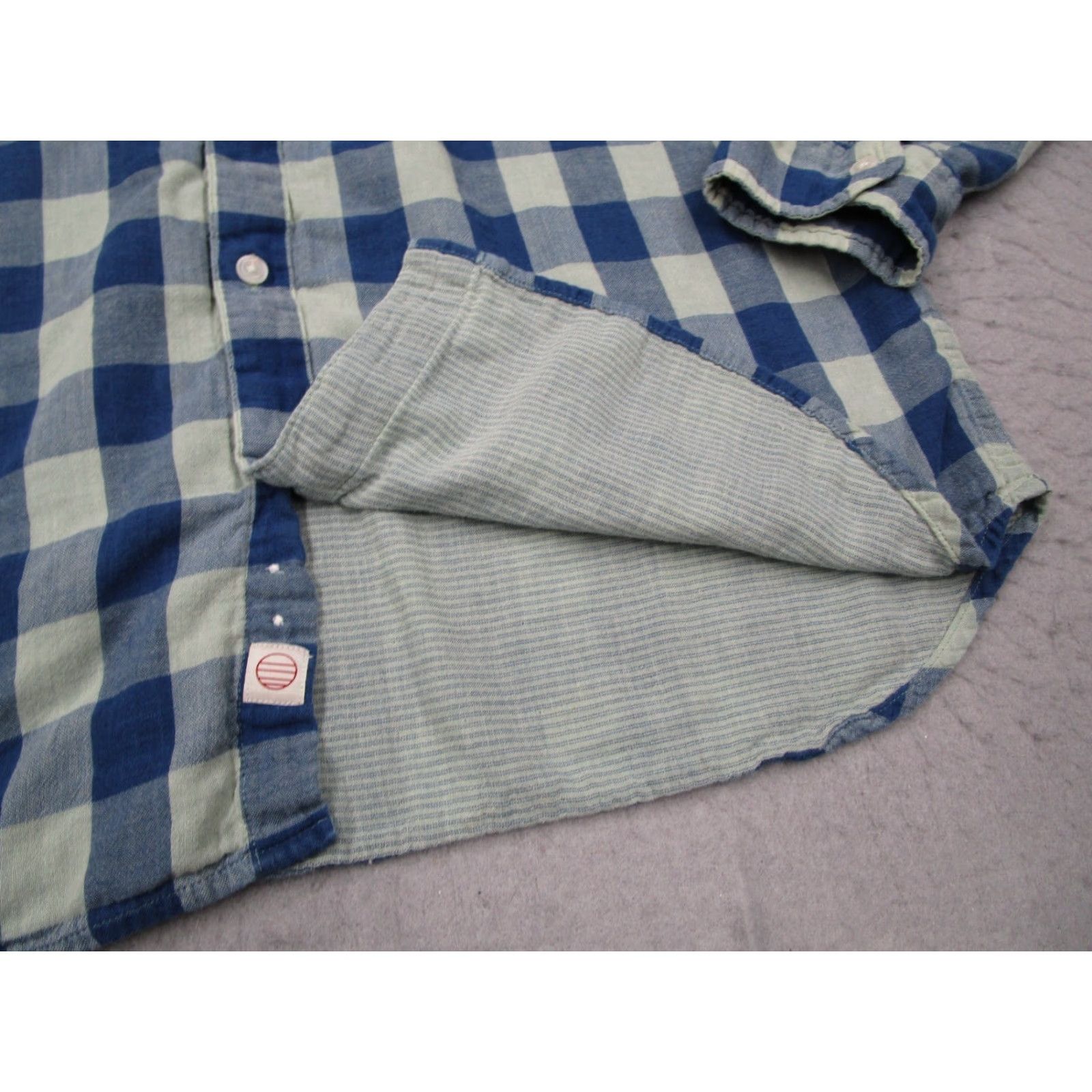 Marine Layer Marine Layer Shirt Mens Large Blue Check Button Up Long Sleeve Work Travel Hike Size US L / EU 52-54 / 3 - 5 Thumbnail