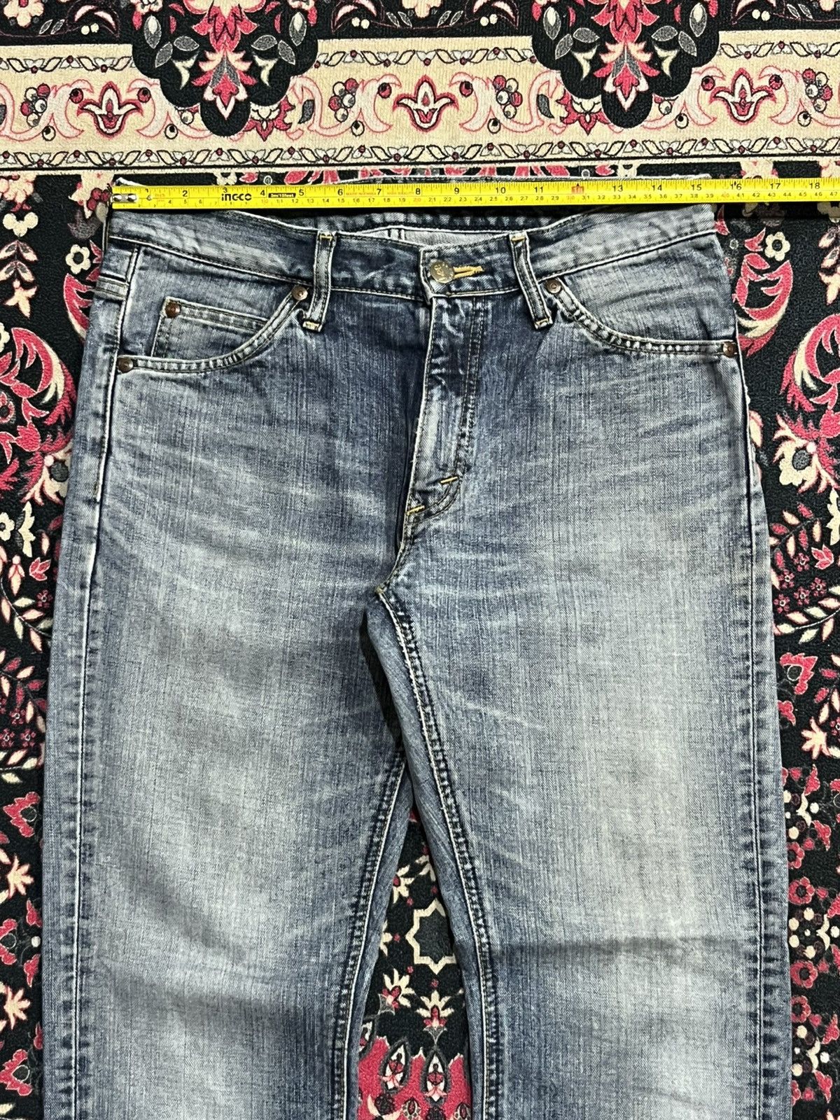 Lee Vintage Japanese Lee Riders Blue Washed Flare Jeans Size US 30 / EU 46 - 13 Thumbnail