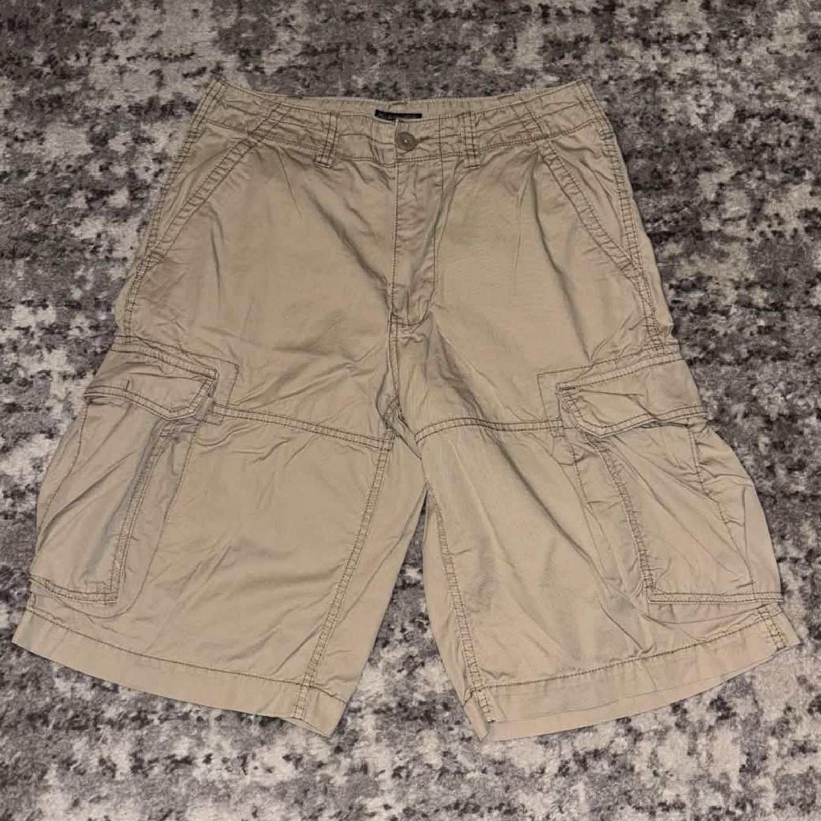 Y2K Polo Jeans Company Beige Baggy Cargo Shorts