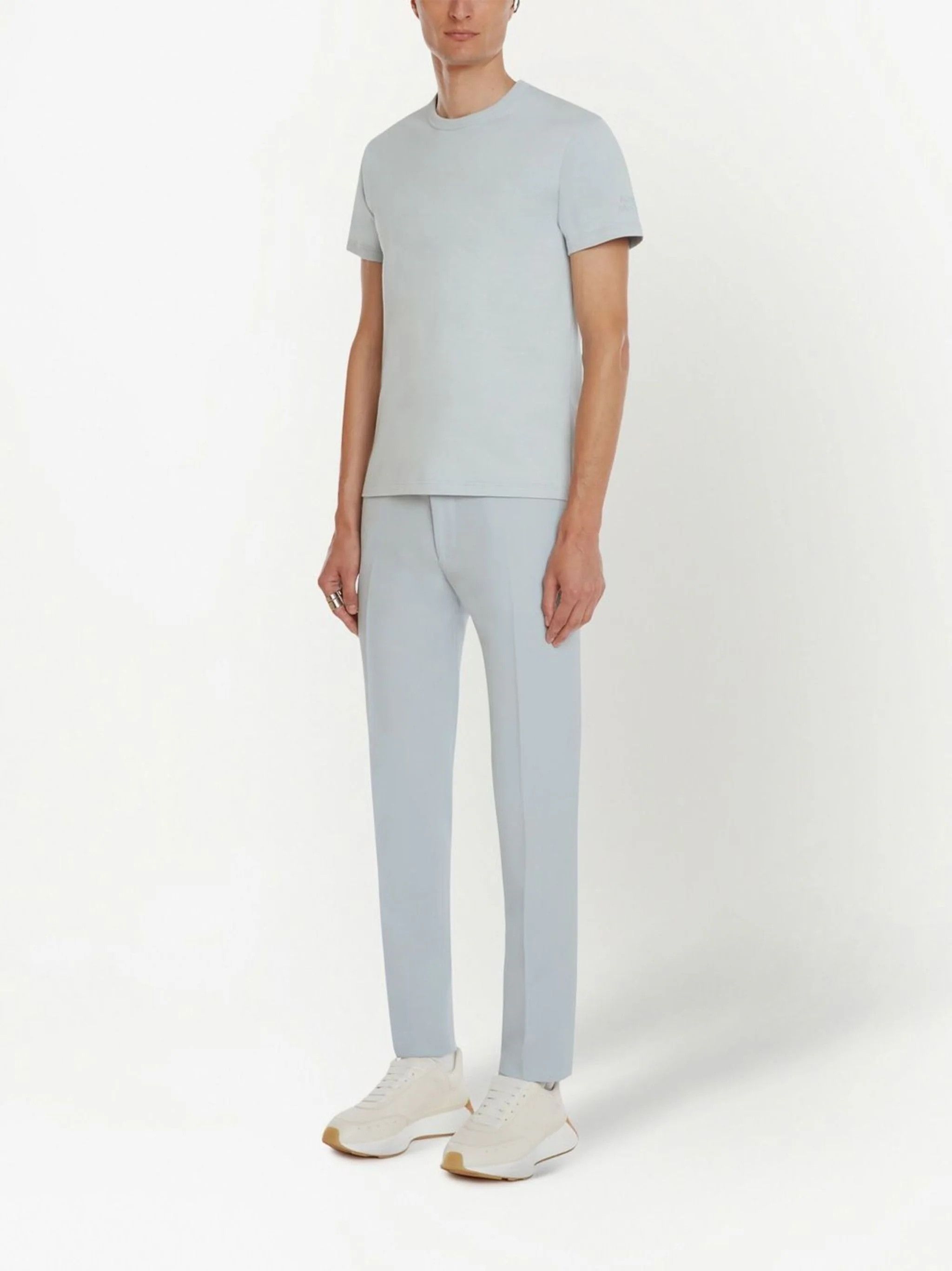 Alexander McQueen o1y1024 Basic-T-Shirt In Sky Blue Size US L / EU 52-54 / 3 - 3 Thumbnail