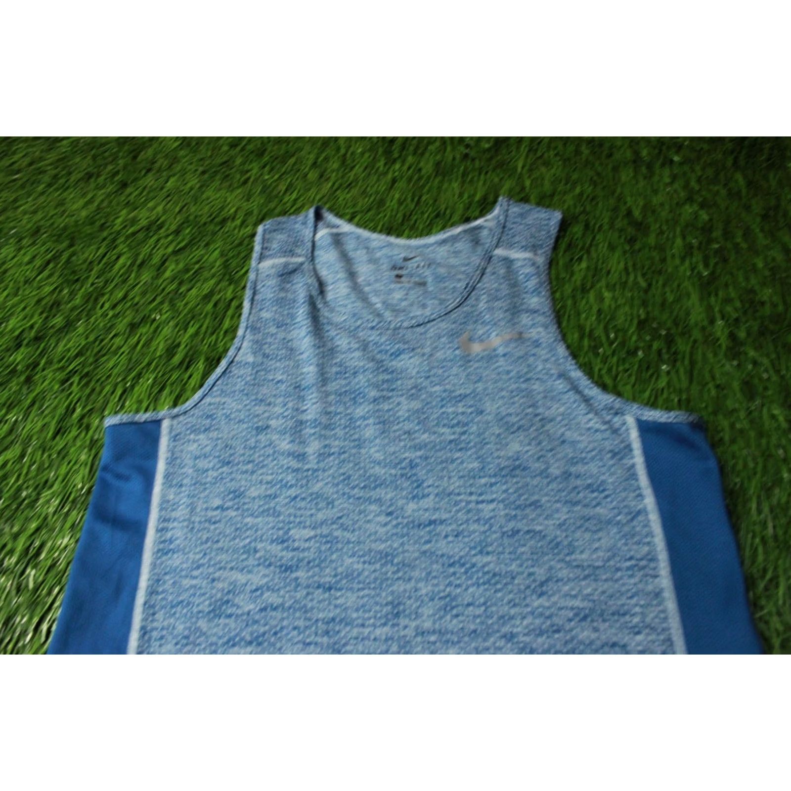 Nike NIKE Dri-FIT ORIGINAL 2018 RUN TRAINING MEN VEST TANK TOP SHIRT JERSEY SIZE M Blue Sleeveless Crew Neck 100% Polyester Sports Size US M / EU 48-50 / 2 - 2 Thumbnail