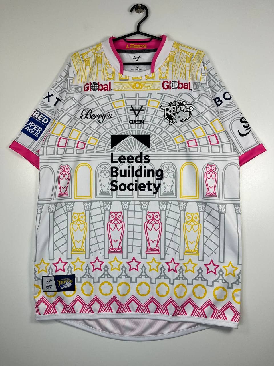Other OXEN Leeds Rhinos Rugby League White Pink Jersey Size 2XL Size US XXL / EU 58 / 5 - 1 Thumbnail