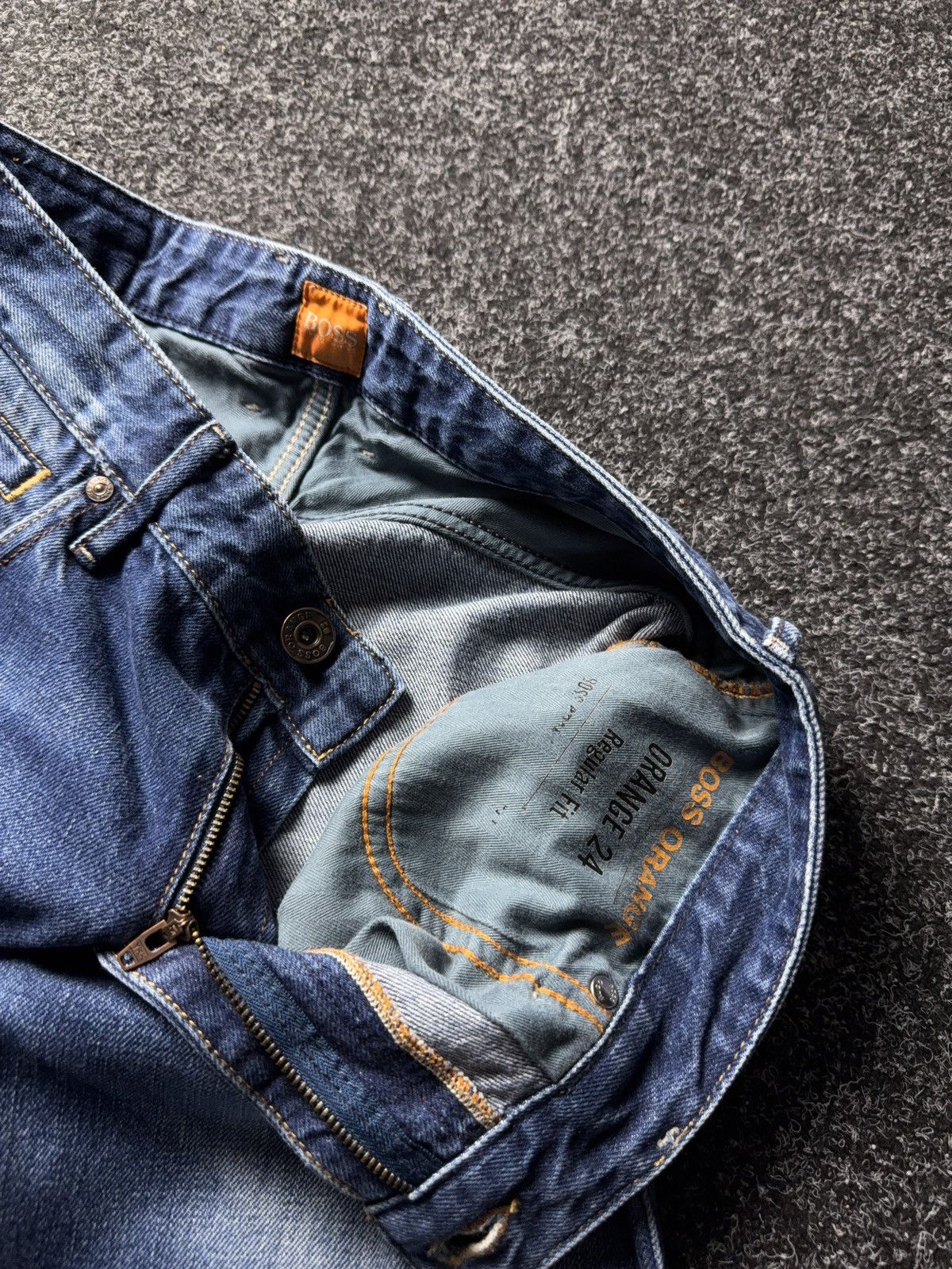 Hugo Boss Luxury y2k BOSS Orange Regular Fit Denim Jeans Blue Wash Size US 30 / EU 46 - 6 Thumbnail