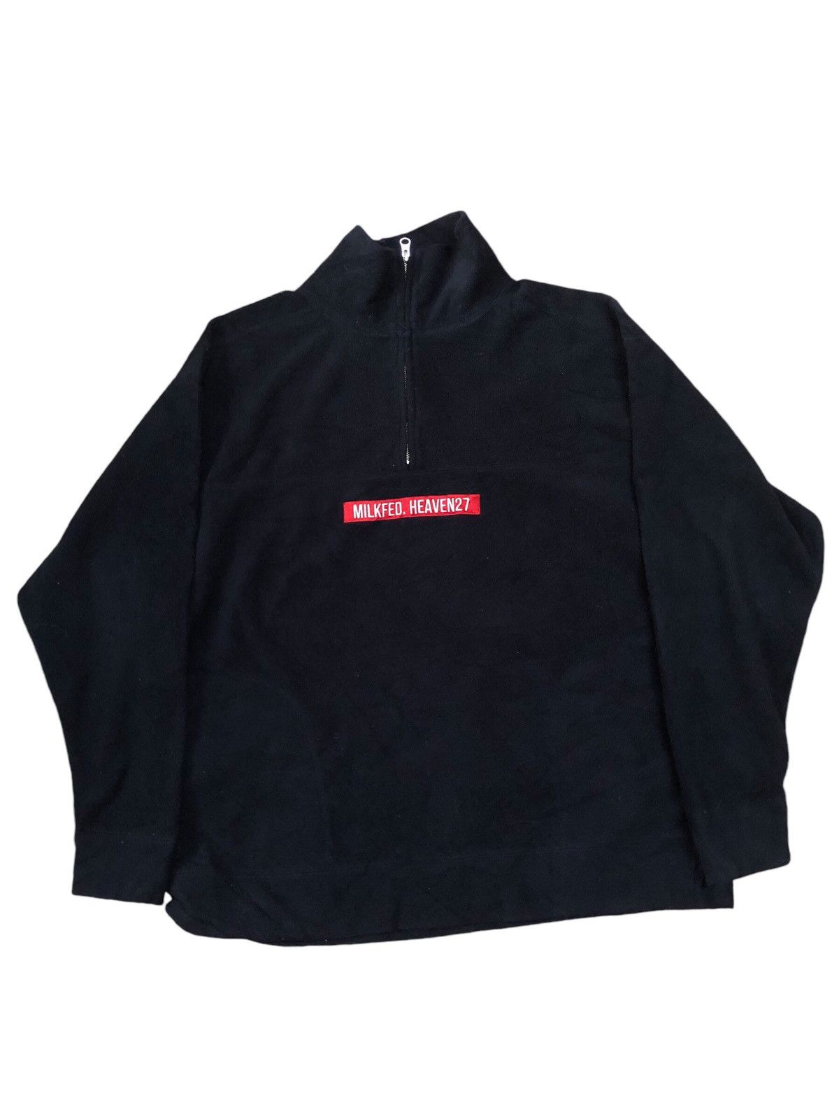 Japanese Brand Milk Fed Half Zip Fleece Sweatshirt Size US L / EU 52-54 / 3 - 1 Thumbnail