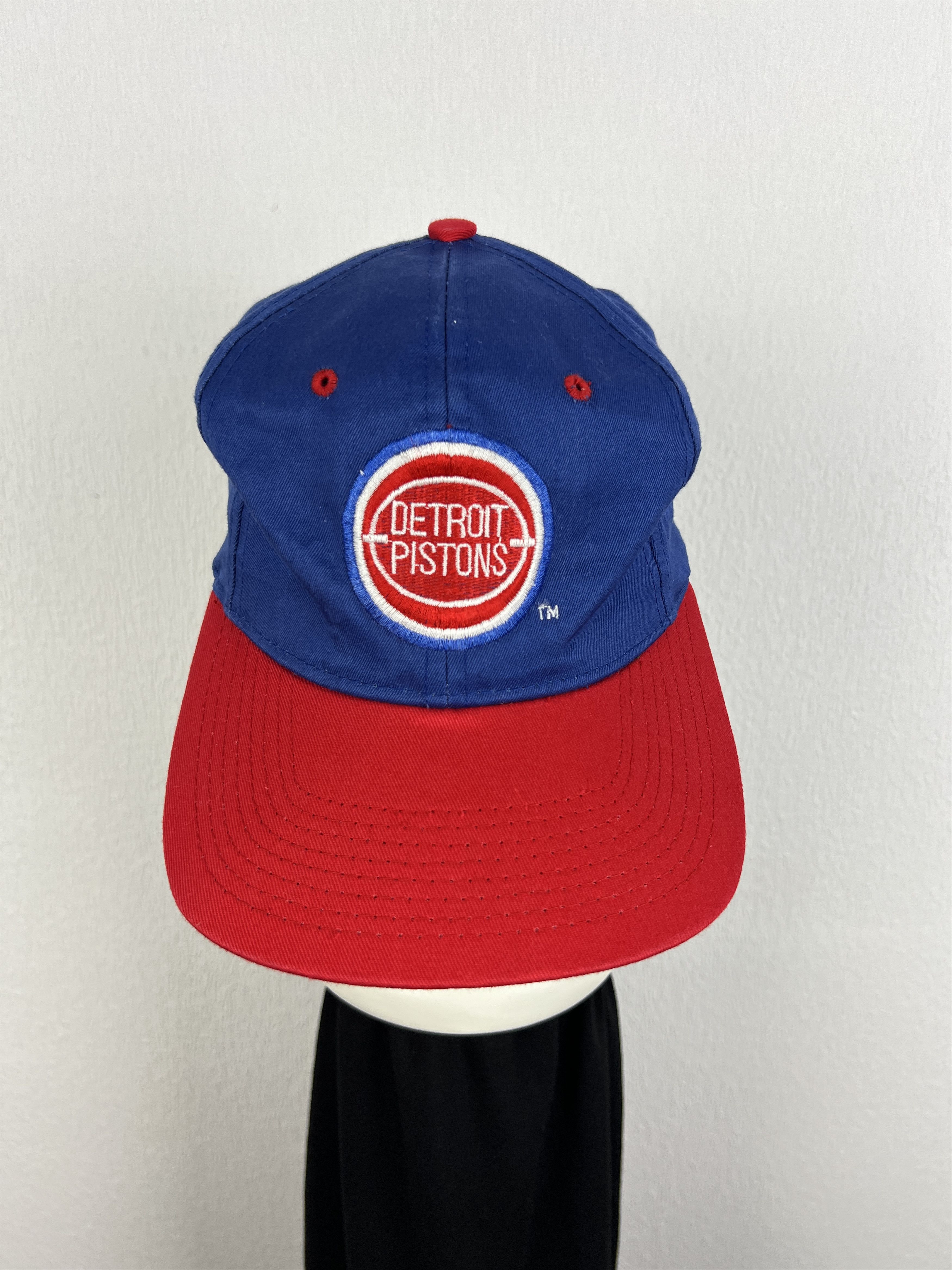Vintage Vintage Detroit Pistons NBA Snapback Cap Hat Blue Red Rare Size 26 - 2 Thumbnail
