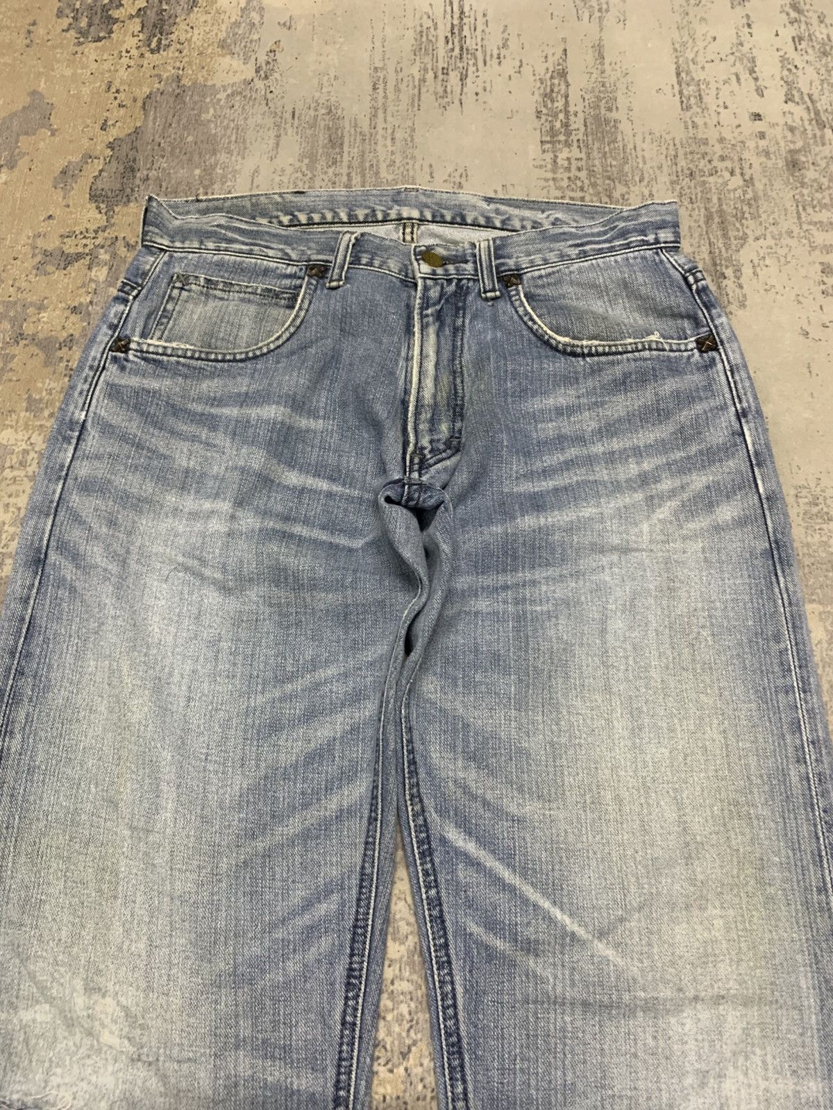 Japanese Brand Vintage Lee Rusty Distressed Regular Straight Jeans Size US 32 / EU 48 - 2 Thumbnail