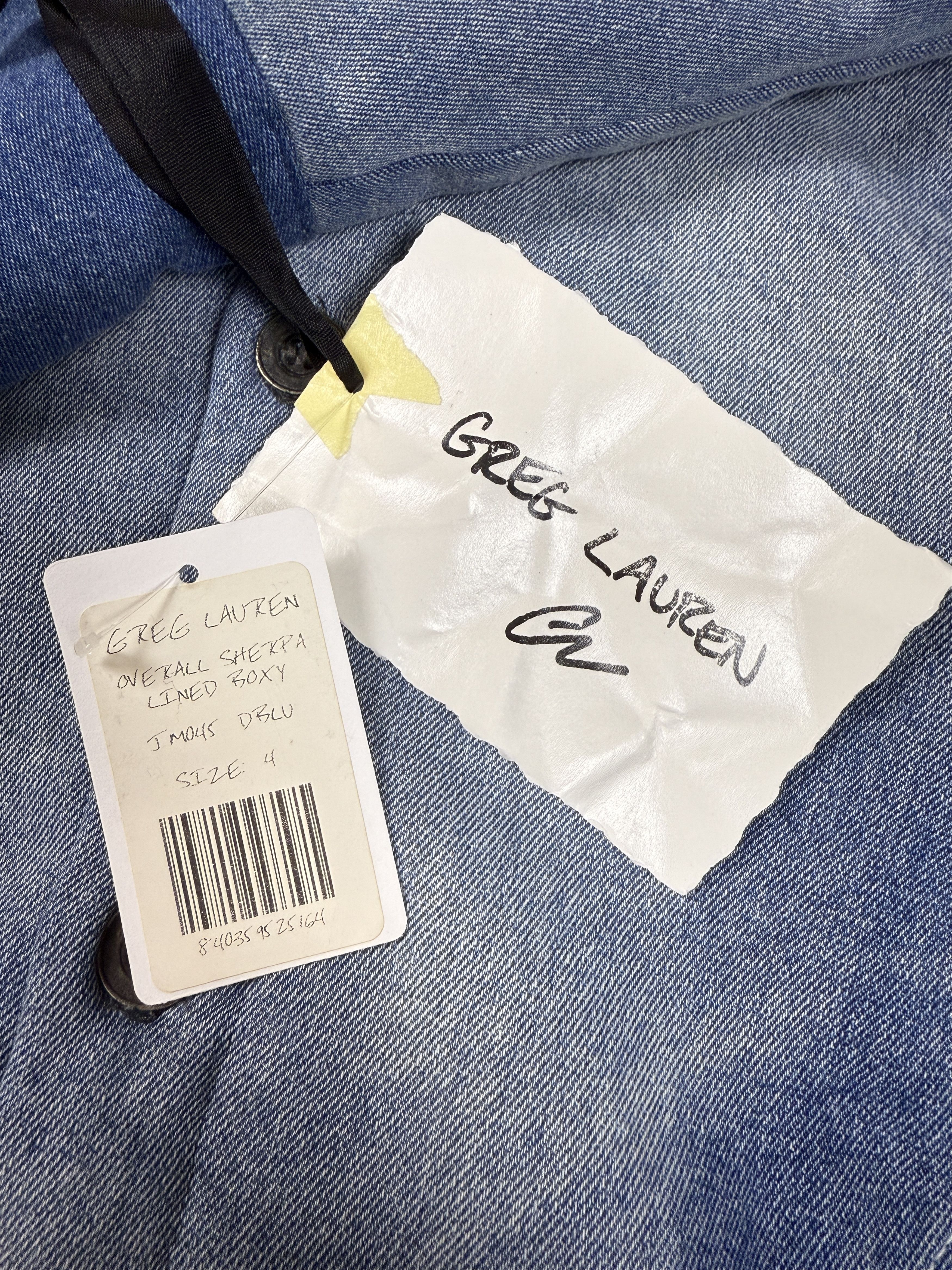 Greg Lauren $1800 Greg Lauren Overall Sherpa Lined Boxy Denim Jacket Size US XL / EU 56 / 4 - 5 Thumbnail
