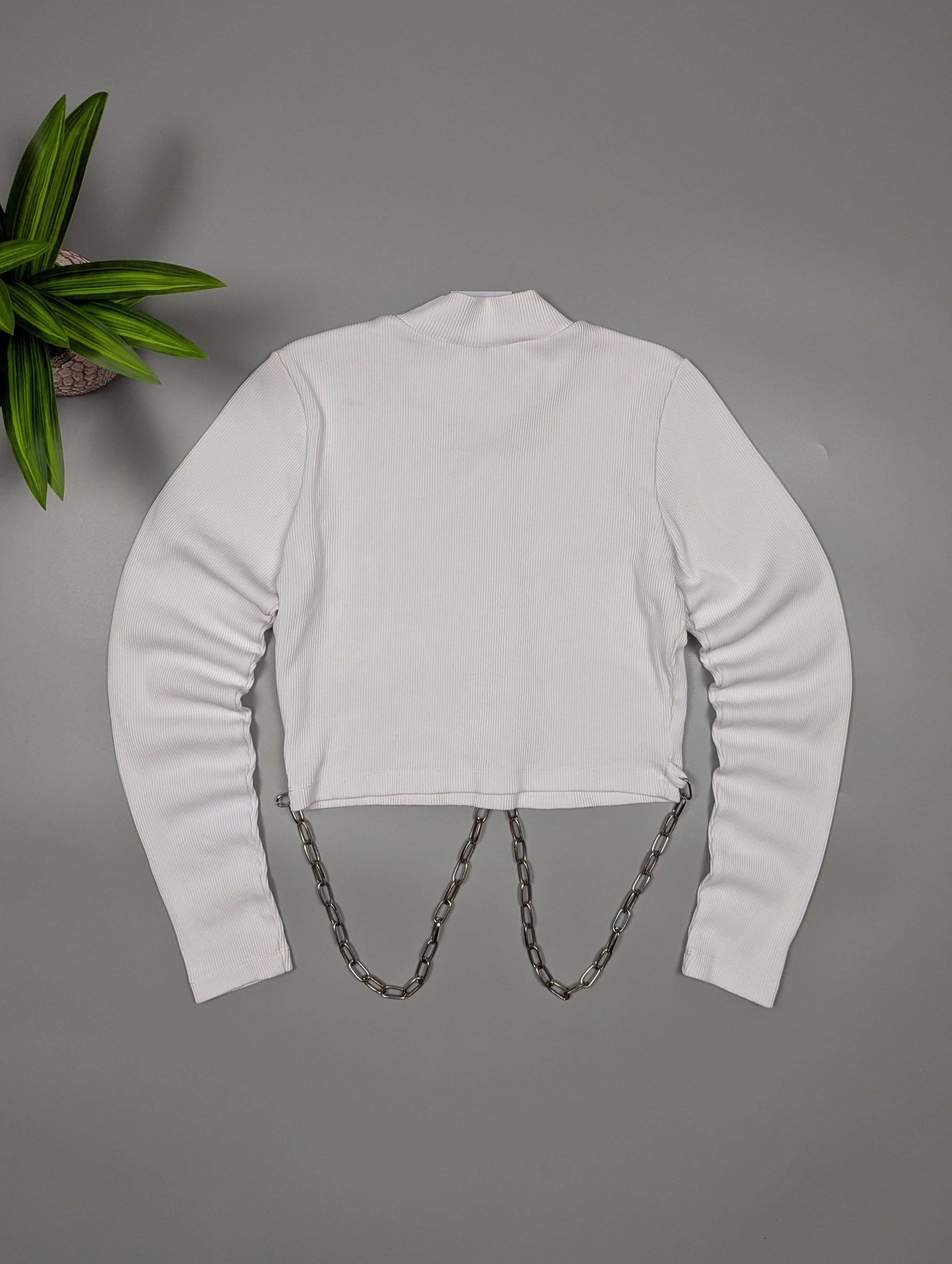 The Ragged Priest The Ragged Priest Ribbed Chain Crop Top M – White Y2K Grunge Size M / US 6-8 / IT 42-44 - 7 Thumbnail