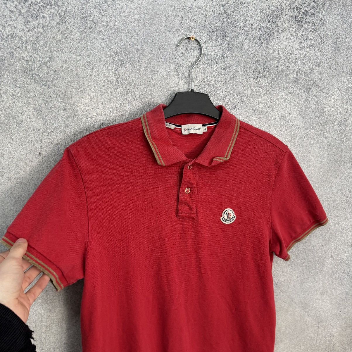 Moncler Moncler Polo T-shirt Red Size US L / EU 52-54 / 3 - 4 Thumbnail