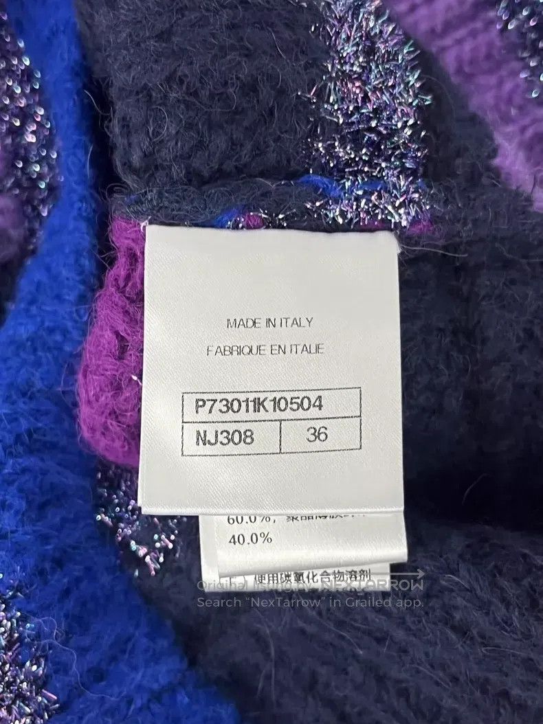 Chanel Chanel 22A purple and blue colour block alpaca wool sweate Size XXS / US 00 / IT 34 - 5 Thumbnail