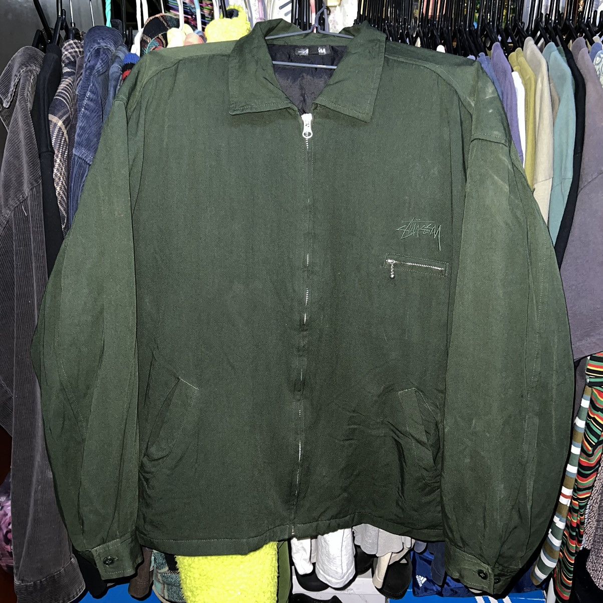 Vintage Rare Vintage 90s Stussy swing top rayon shell jacket | Grailed
