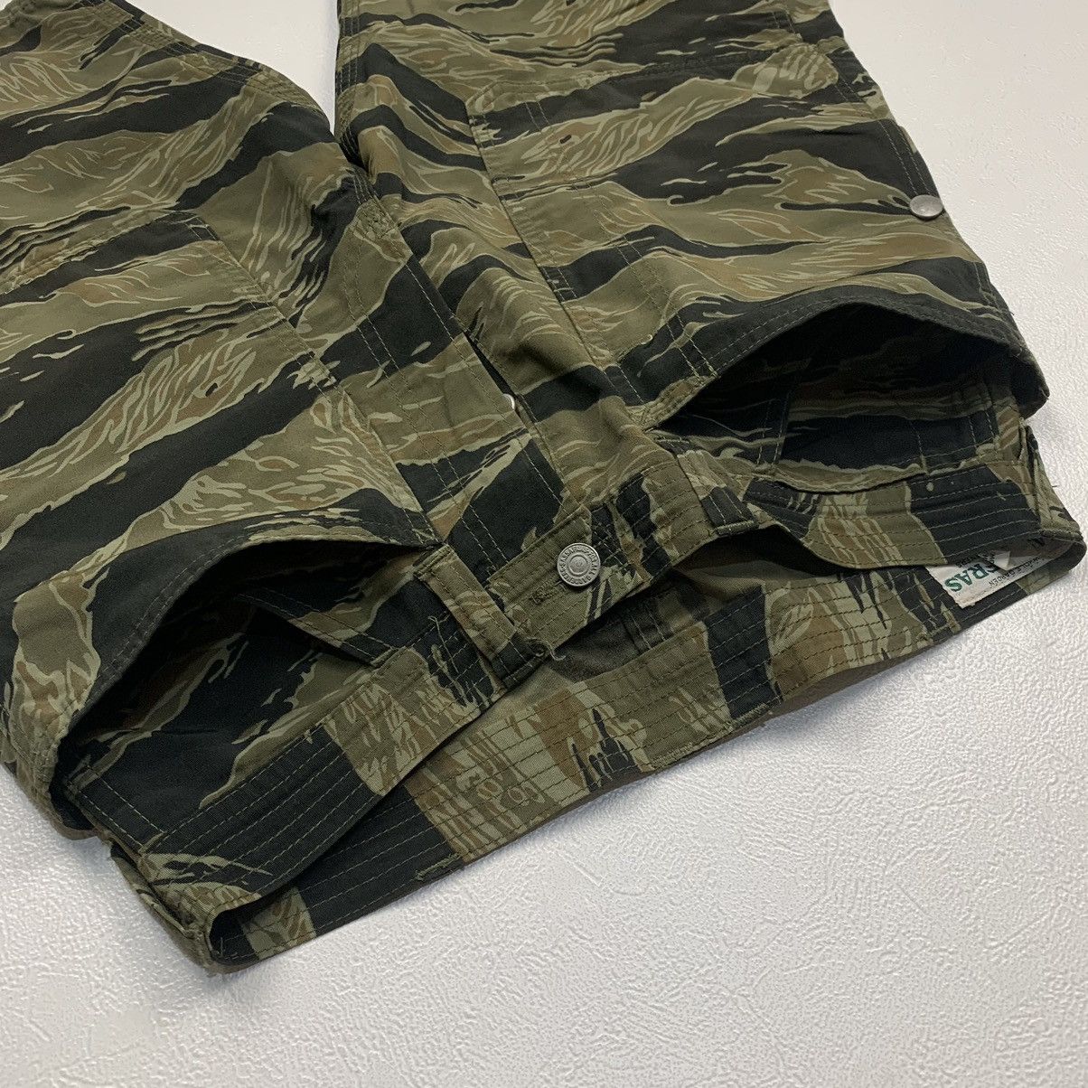 Sassafras tiger stripe nylon utility short pants