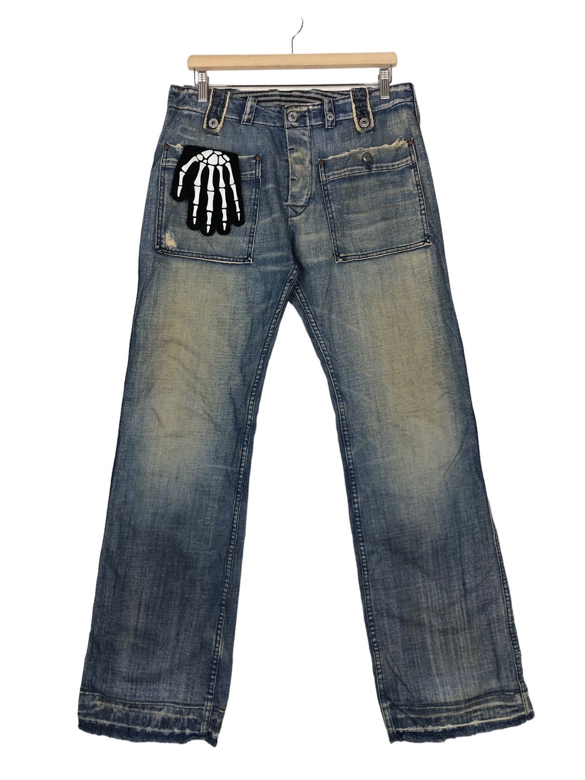 Japanese Brand 🔥RAREVINTAGE DIESEL JEANS DITRESSED DENIM PUNK DESIGN Size US 32 / EU 48 - 1 Thumbnail