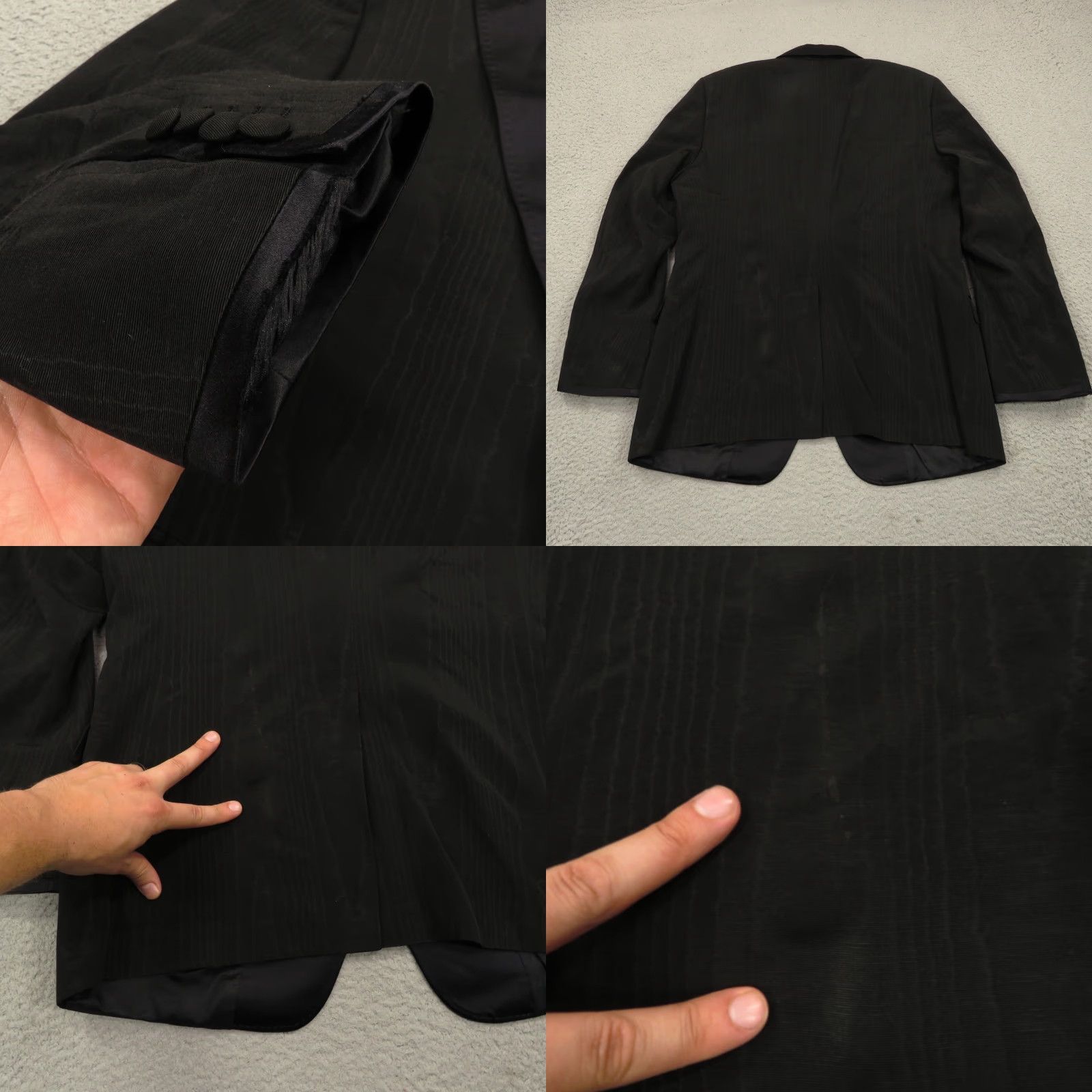 Dolce & Gabbana Dolce&Gabbana Blazer 42R Silk Acetate Formal Dinner Woodgrain Print Jacket Coat Men Regular Black Geometric Peak Lapel Vintage N/A Size 42R - 8 Thumbnail