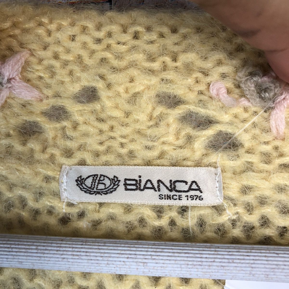 Homespun Knitwear Bianca Yellow Cardigan mohair fur vintage Knitwear #A861 Size M / US 6-8 / IT 42-44 - 8 Thumbnail