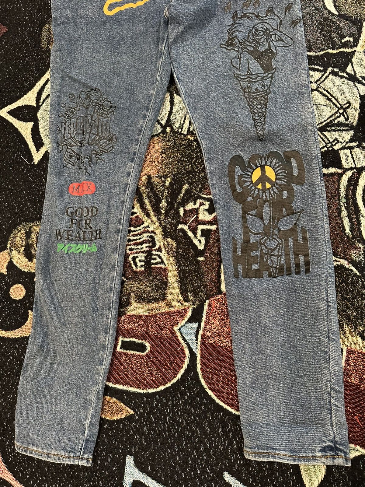 Icecream ICECREAM THE SOUND OF MUSIC JEAN MED WASH BLUE DENIM JEAN Size US 34 / EU 50 - 2 Thumbnail