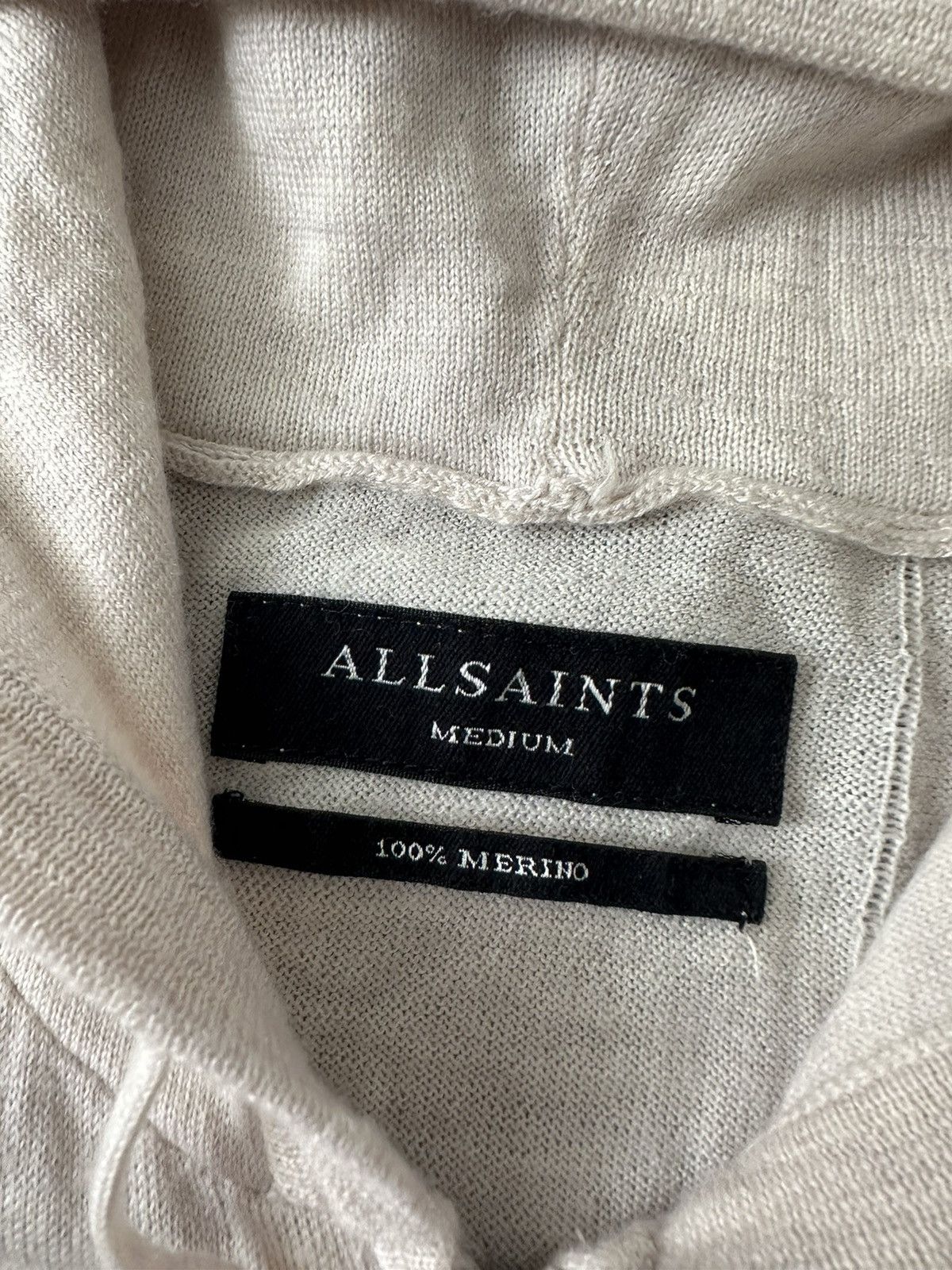Allsaints All Saint Merino Beige Zip Hoodie size M hype oldmoney Size US M / EU 48-50 / 2 - 5 Thumbnail