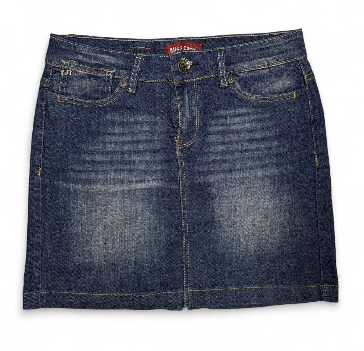 Miss Sixty Miss Sixty Y2K Miss Capri denim mini skirt – crystal logo Size 30" / US 8 / IT 44 - 4 Thumbnail